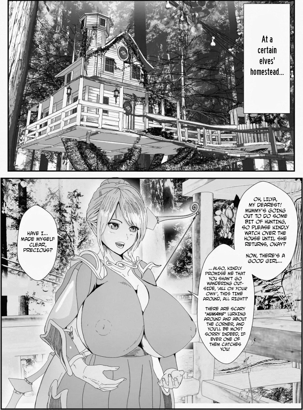 [Icchao Murasakiimoren new] Kawa to Elf to Sanzokudan ~Kawa ni Sare Shukka Sareru Elf no Kazoku~ | Of Skins, Elves, And Bandits — How A Family Of Elves Were Made Into Skin, And Promptly Shipped Off [English] [BakkukkanMangaScans] image number 3