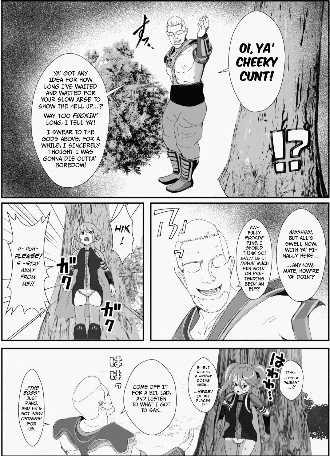 [Icchao Murasakiimoren new] Kawa to Elf to Sanzokudan ~Kawa ni Sare Shukka Sareru Elf no Kazoku~ | Of Skins, Elves, And Bandits — How A Family Of Elves Were Made Into Skin, And Promptly Shipped Off [English] [BakkukkanMangaScans] image number 6