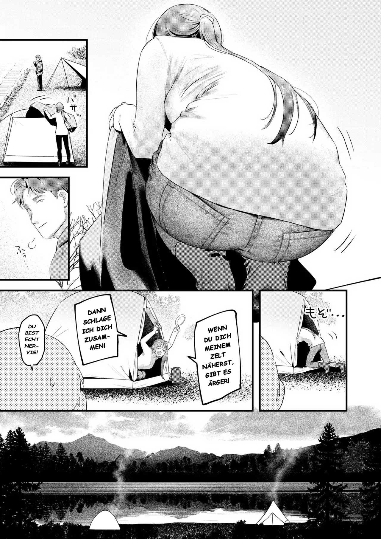 [Ouchi Kaeru] Futari Bocchi Camp - Pitch a penis tent inside the tent. (COMIC Kairakuten 2025-01)[German][Decensored] 图片编号 7