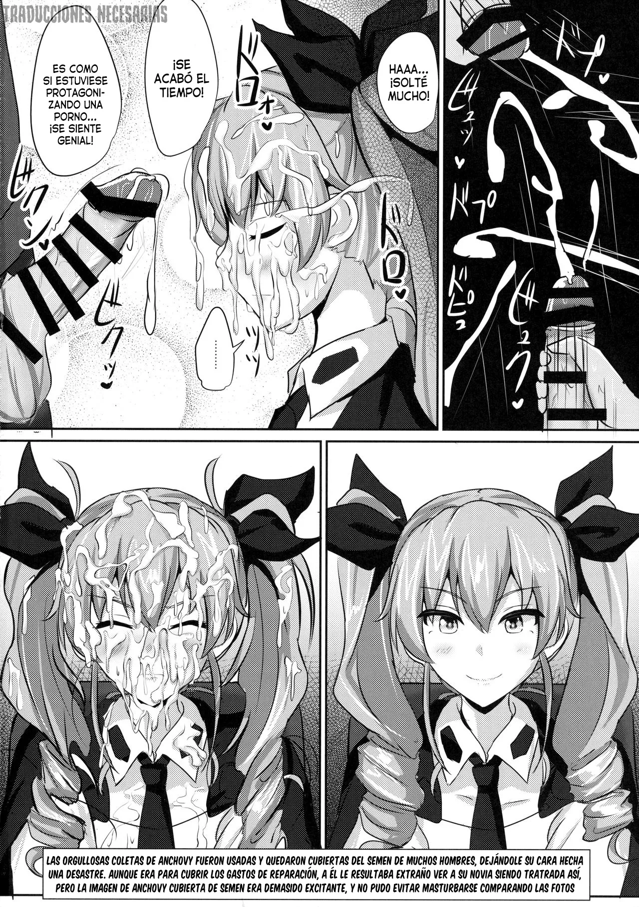 (C90) [Hakuginmokusei (Poshi)] Anchovy Nee-san White Sauce Zoe |  Anchovy-neesan acompañada de salsa blanca (Girls und Panzer) [Spanish] [Traducciones necesarias] image number 9