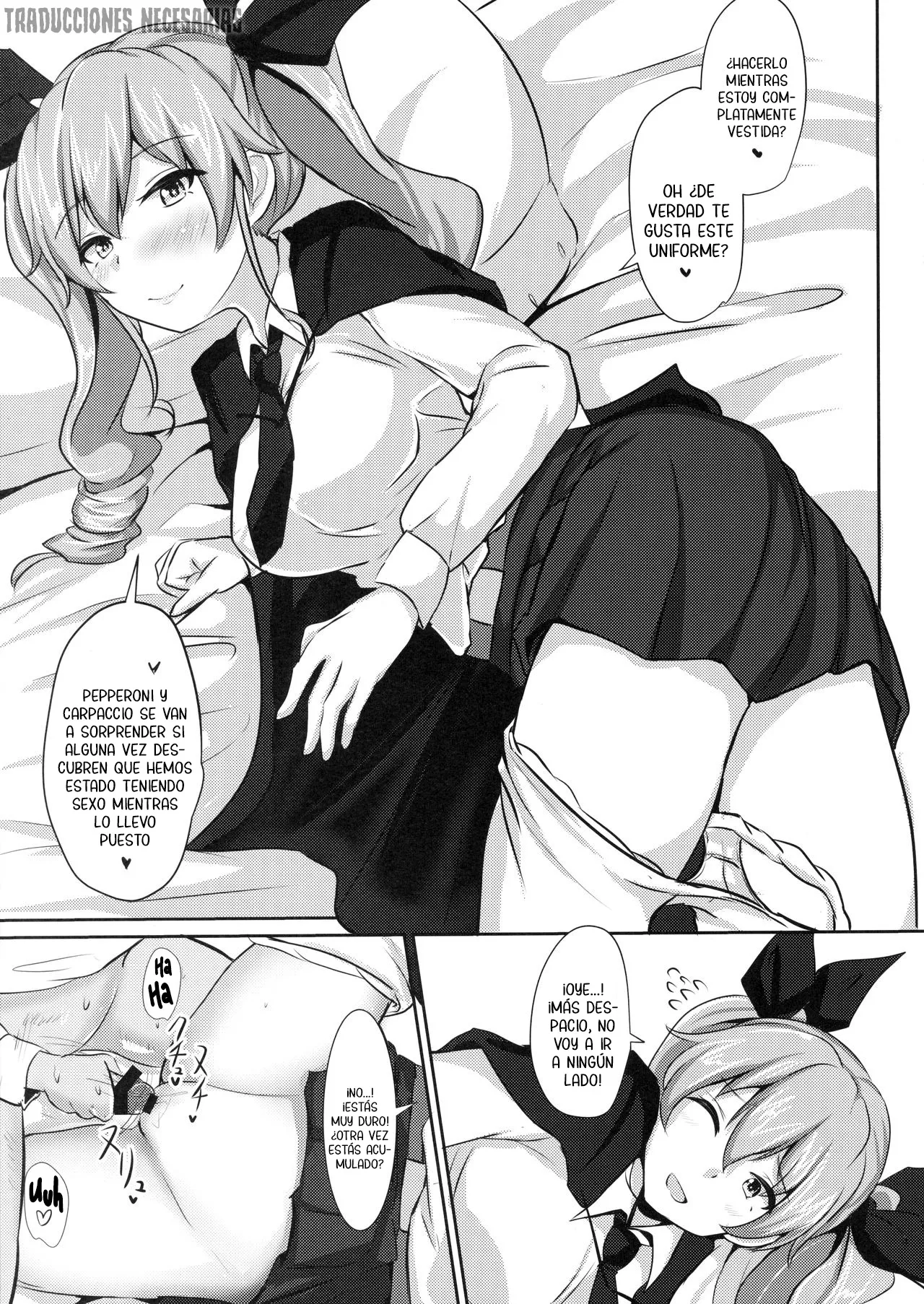 (C90) [Hakuginmokusei (Poshi)] Anchovy Nee-san White Sauce Zoe |  Anchovy-neesan acompañada de salsa blanca (Girls und Panzer) [Spanish] [Traducciones necesarias] image number 16