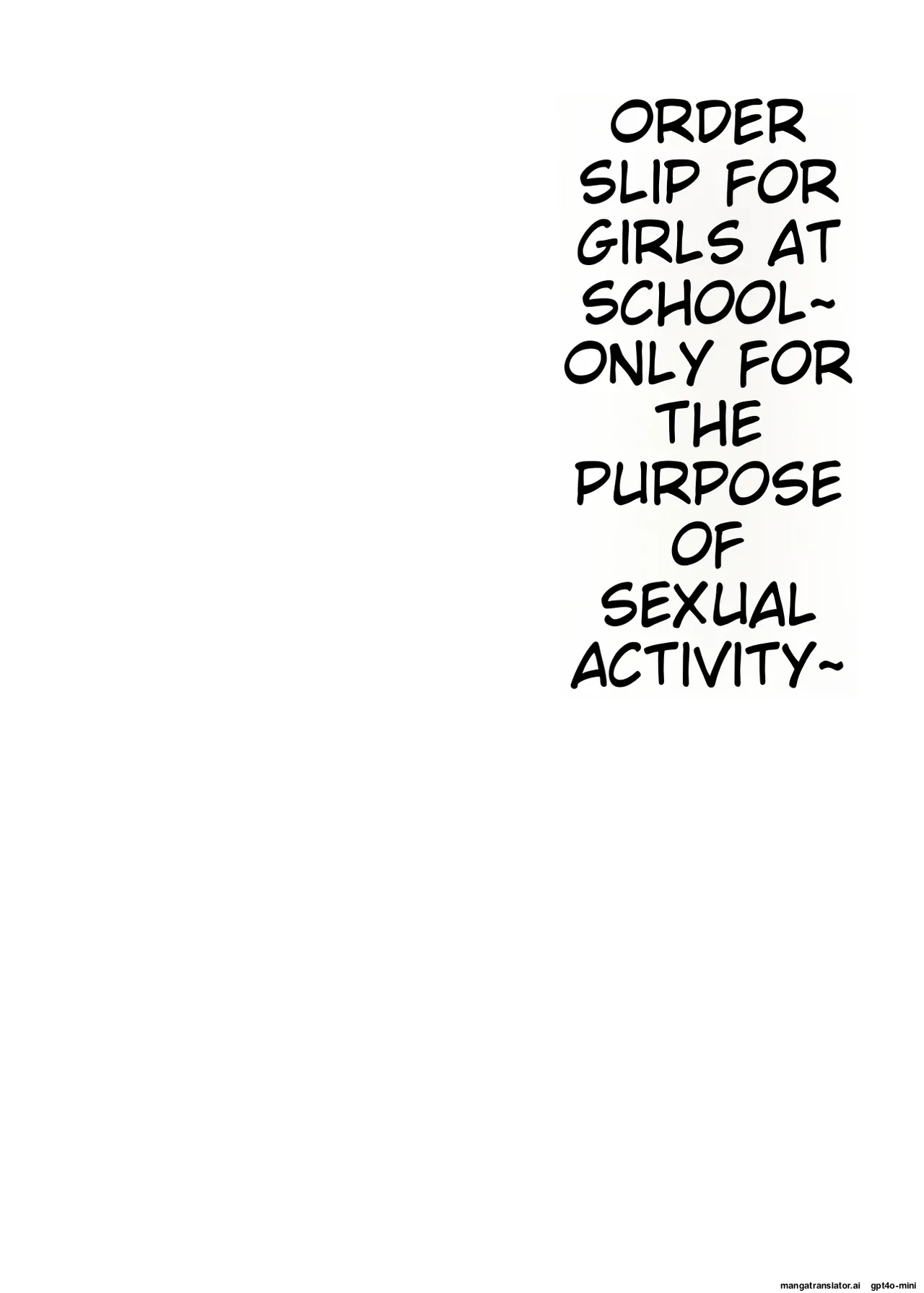 [Nyuu Koubou (Makunouchi Omusubi)] Gakkou no Joshi o Chuumon Dekiru Denpyou ~Tadashi Seikoui Mokuteki ni Kagiru~ [English] [MTL] [Digital] numero di immagine  2