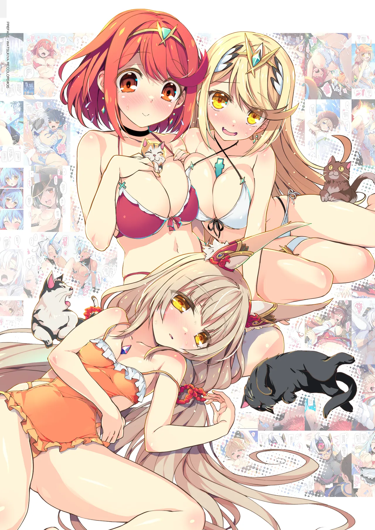 [Watsukiya (Watsuki Rumi, Yuuki Sei)] RE:COLORS!# 06 Kanojo ga Mizugi ni Kigaetara Rakuen ni Ichiban Chikai Shima!? (Xenoblade Chronicles 2, Xenoblade Chronicles 3) [Chinese] [甜族星人x我不看本子汉化] image number 4