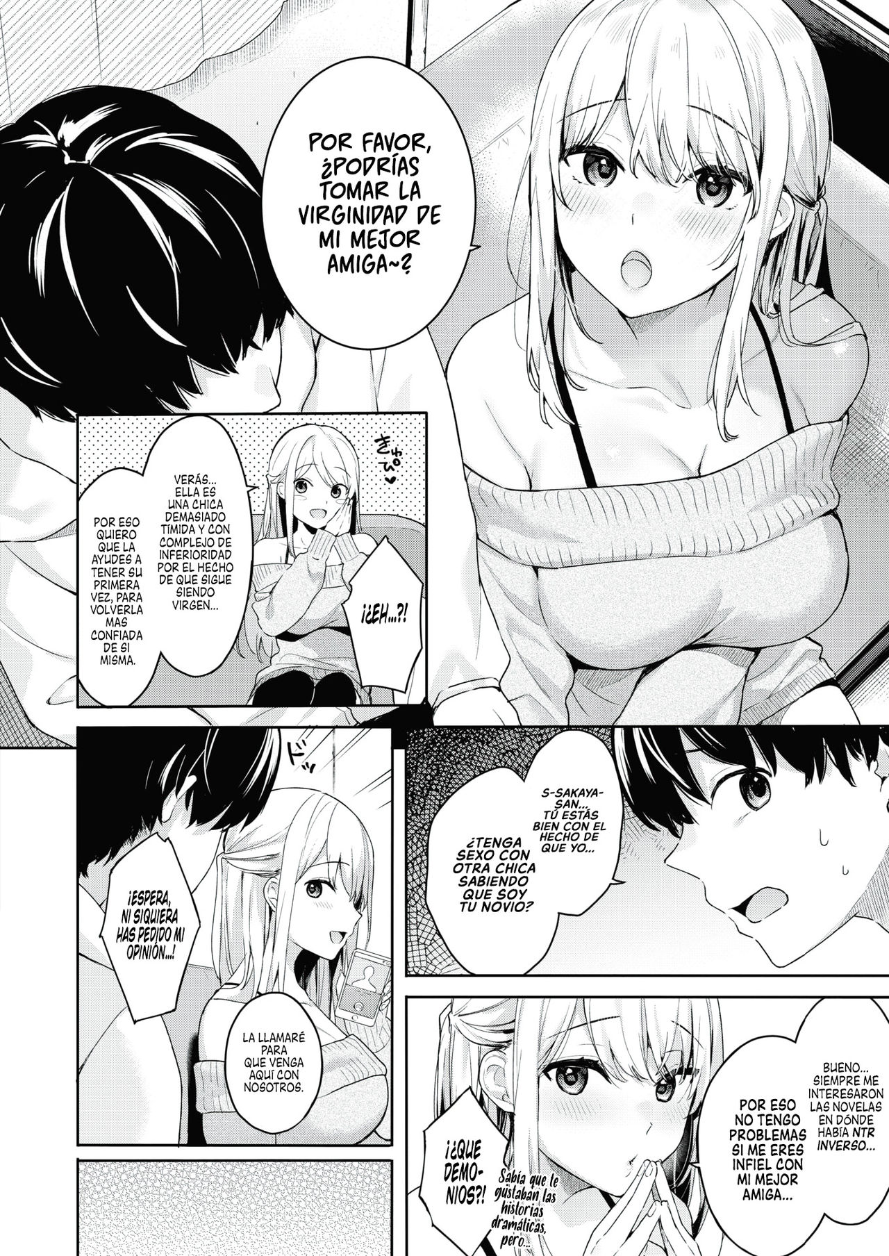 [Bekotarou] Shojo to Kanojo to Netorare to | La Virgen, la Novia y el NTR (COMIC Kairakuten BEAST 2021-04) [NekoCreme] [Spanish] [Digital] image number 4