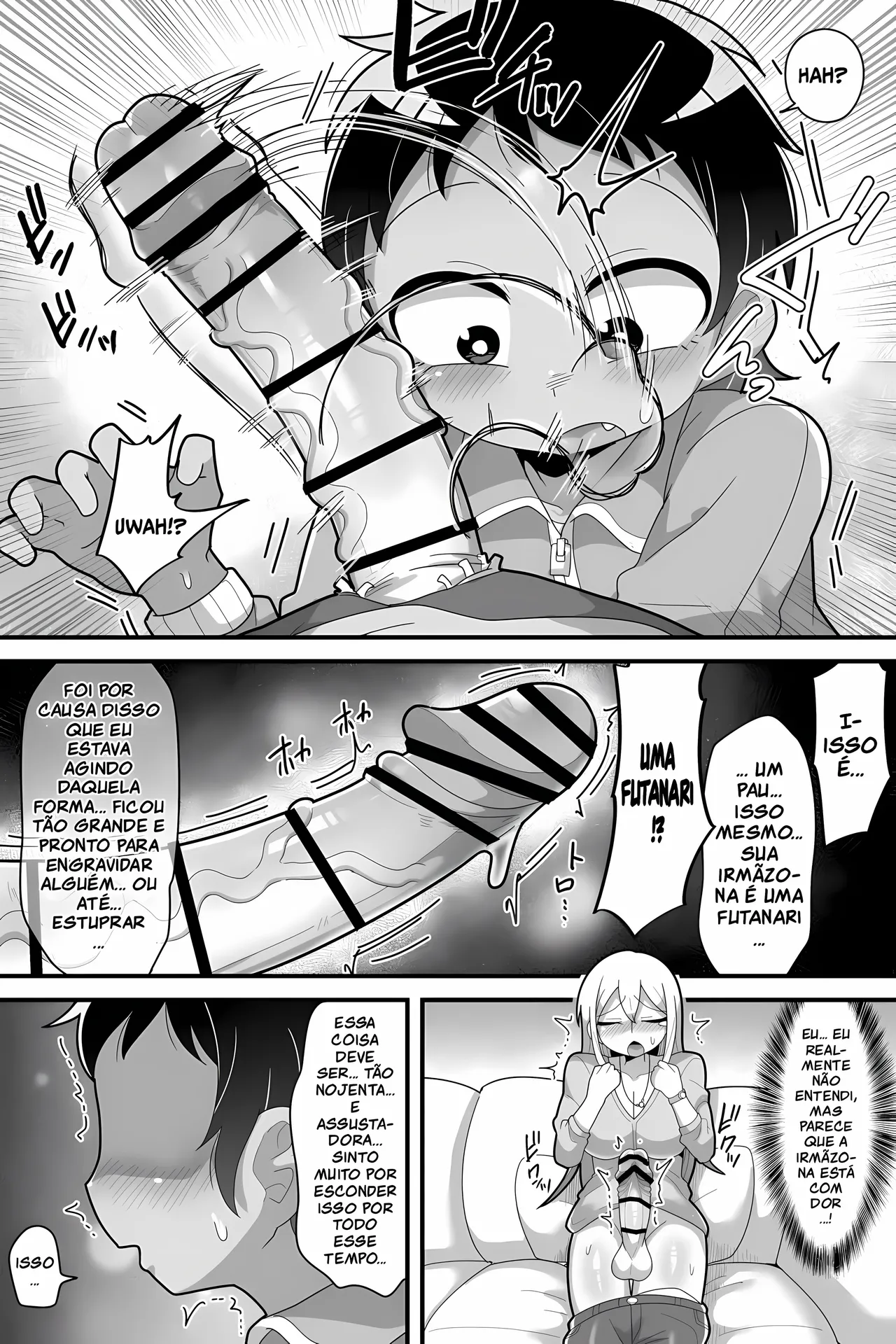 [Dakkoku Jiro] Daisuki na Kinjo no Yasashii Onee-chan ga Futanari datte node Senyou Onaho ni Narimashita [Portuguese-BR] [Upscale] Bildnummer 7