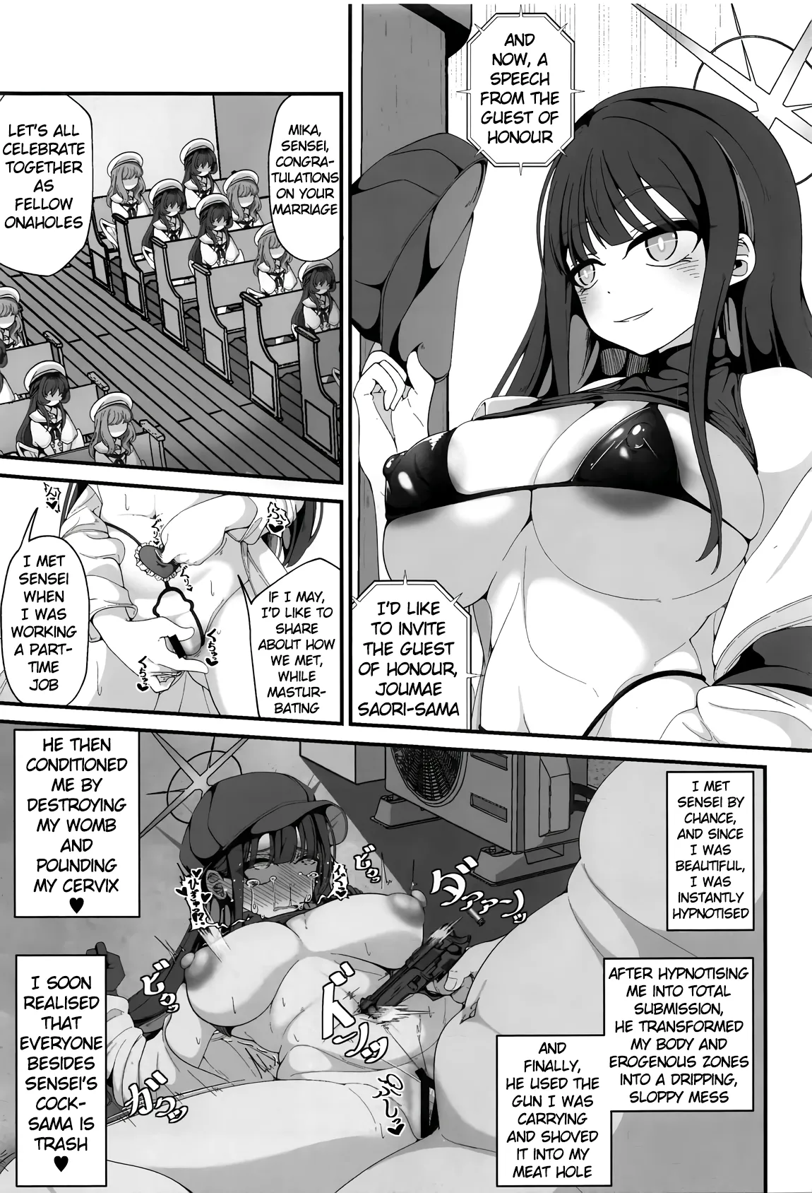 [Shiawase Hitotsubu (Shinozaki Ui)] Niteiru Futari wa Sensei (Saimin Oji-san) ga Daaisuki ~Jinsei Sayonara Wedding Hen~ (Blue Archive) [English] 이미지 번호 6