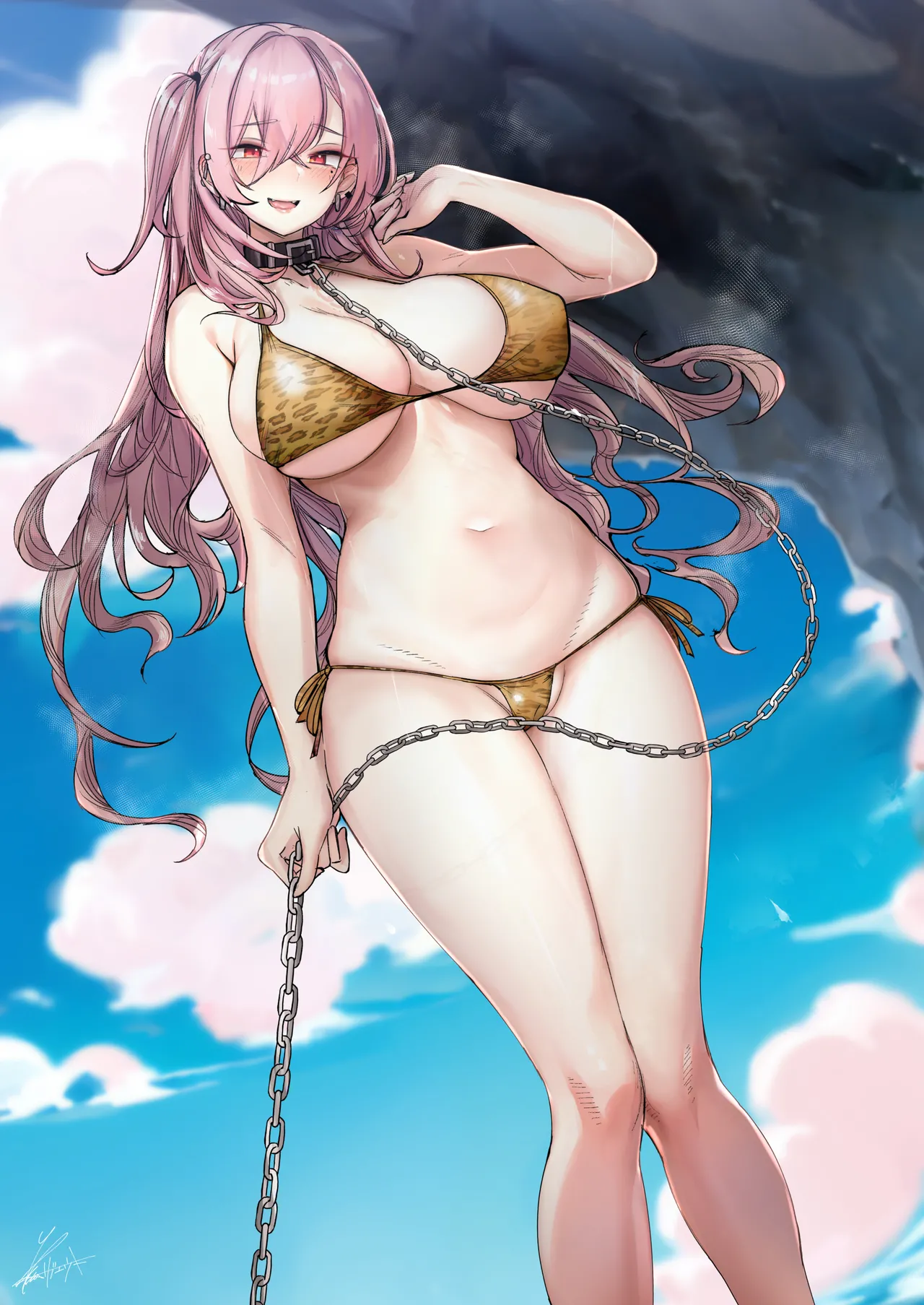 [L.G.C. (Rib:y(uhki))] Ougata Inu Mitai na Kanojo 2 ~Beach de Kin Bikini Hen~ | 大型犬一样的女友 ～沙滩金色比基尼篇～ [Chinese] [佐宗棠个人汉化] [Digital] изображение № 34