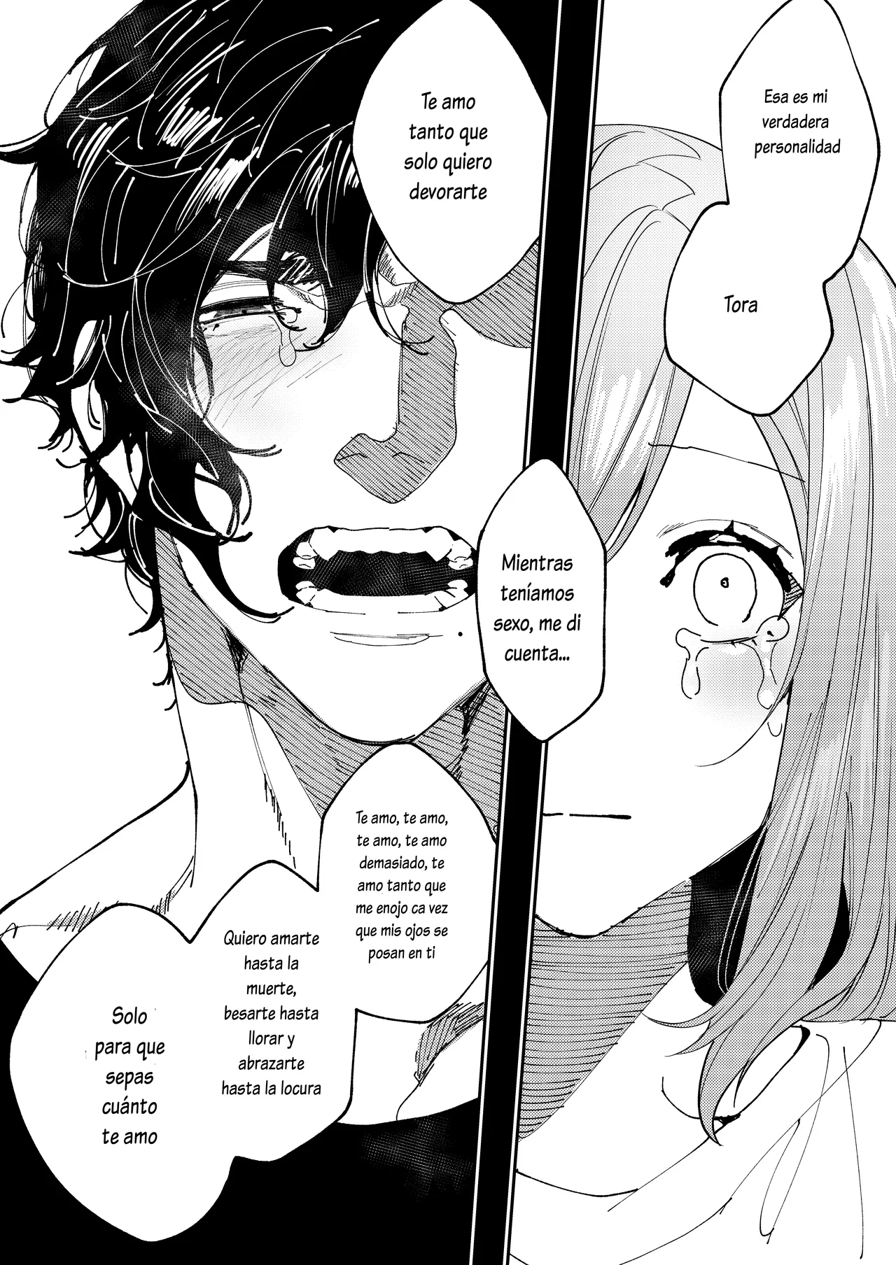 [Aizawa Seinikuten (Aizawa Anji)] Kuma to Tora ~Taikakusa Osananajimi no Hajimete kara, Kemono ni Naru 2-kakan made~[Spanish] [Lovely Diablesse Scan] image number 48