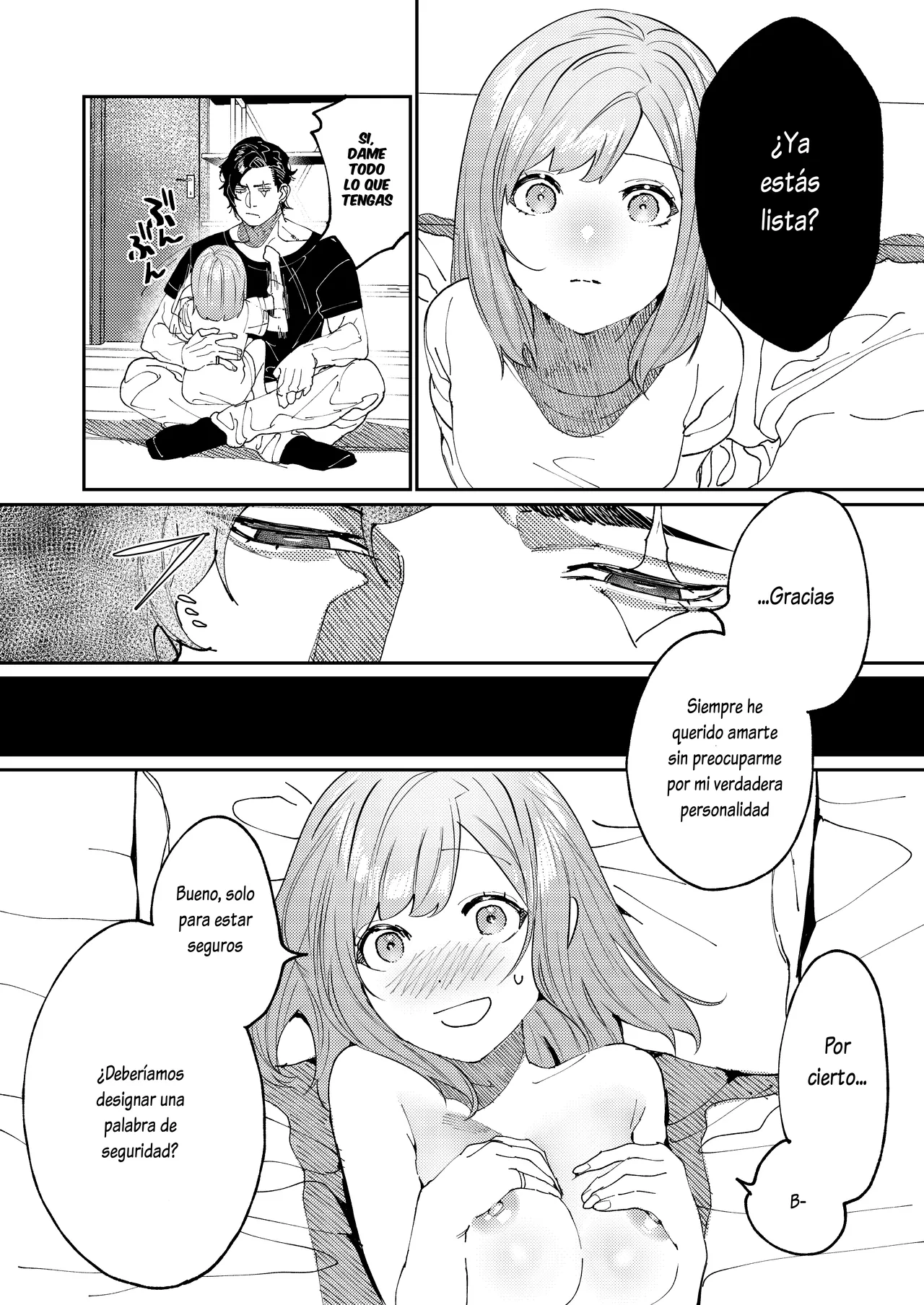 [Aizawa Seinikuten (Aizawa Anji)] Kuma to Tora ~Taikakusa Osananajimi no Hajimete kara, Kemono ni Naru 2-kakan made~[Spanish] [Lovely Diablesse Scan] image number 50