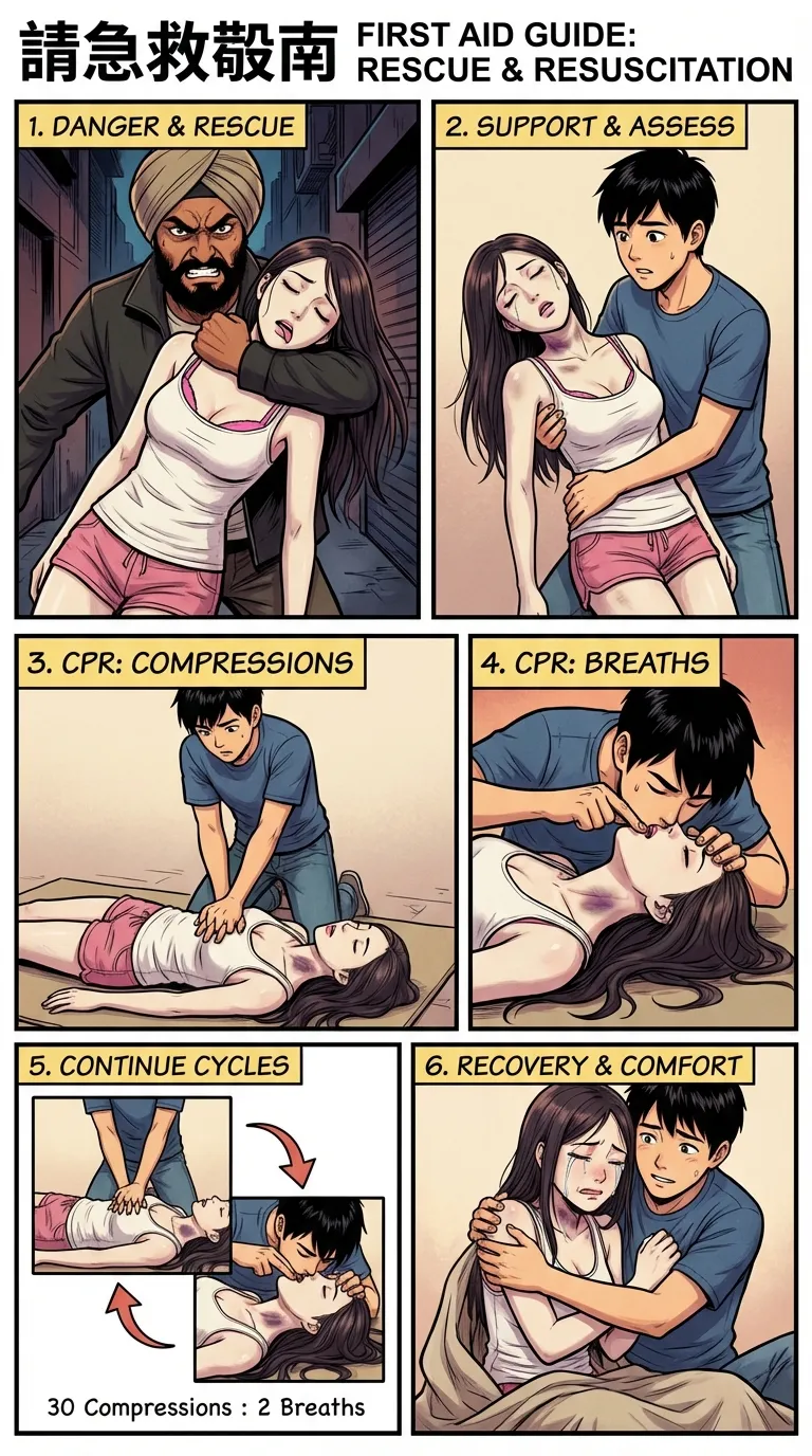 Safety Poster 3: Chokehold Victim (AI Generated) image number 15