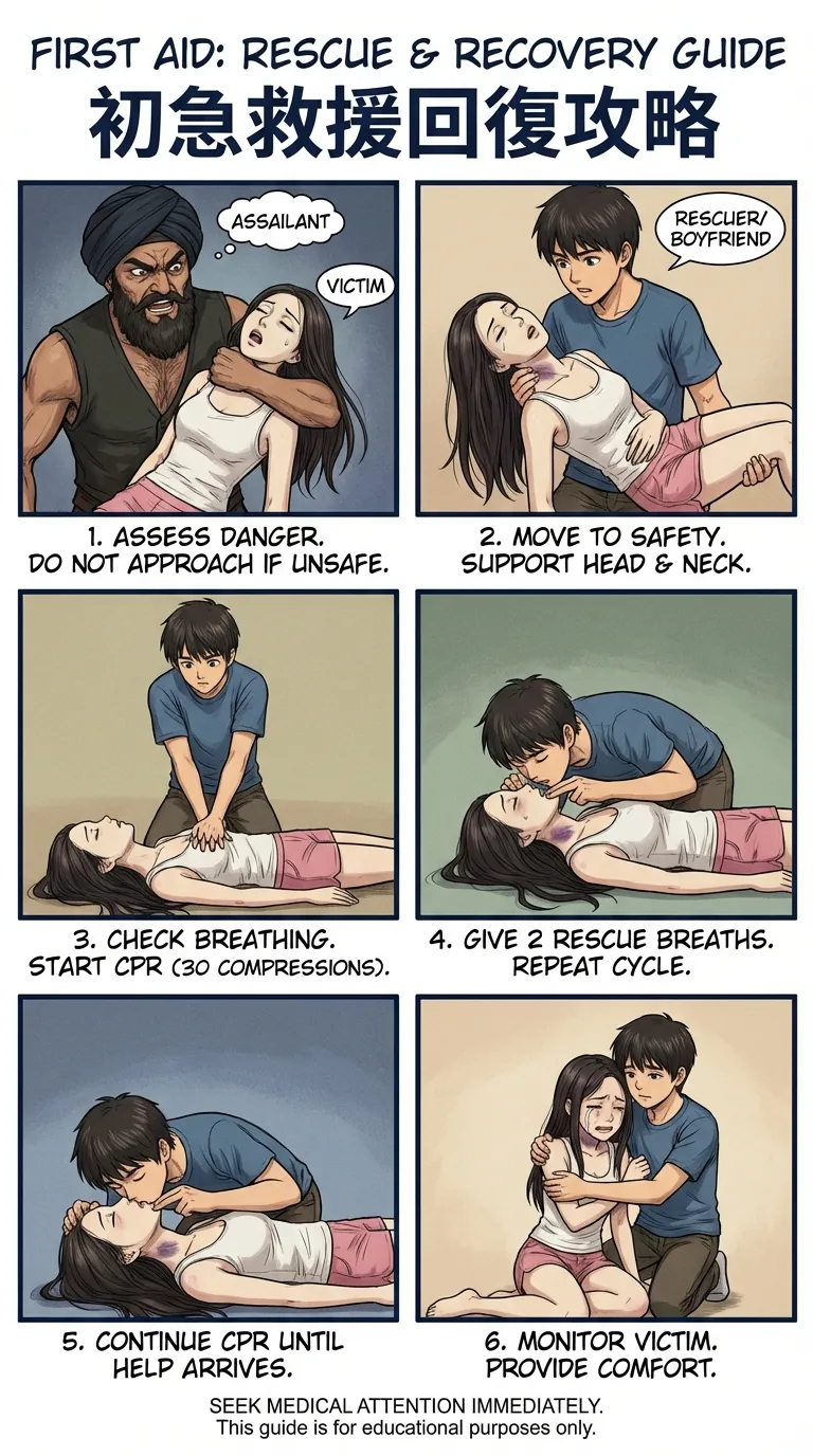 Safety Poster 3: Chokehold Victim (AI Generated) image number 21