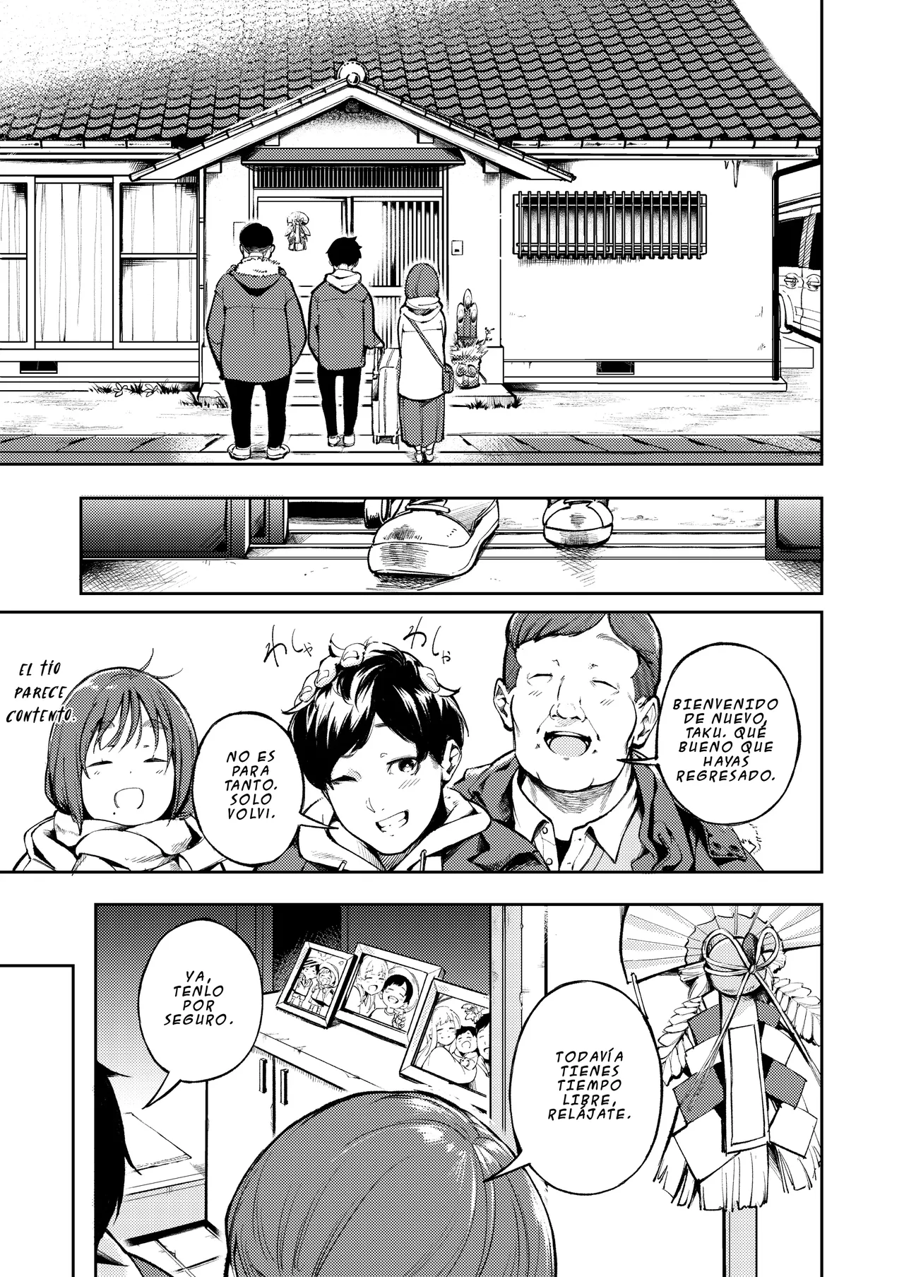 [Mori no Hito (Mokuyama Hito)] Hisashiburi ni Kisei Shitara Osananajimi ga Chichi ni Dakareteita | Al regresar a casa encontre a mi amiga de la infancia en brazos de mi padre [Spanish] [Digital] image number 7