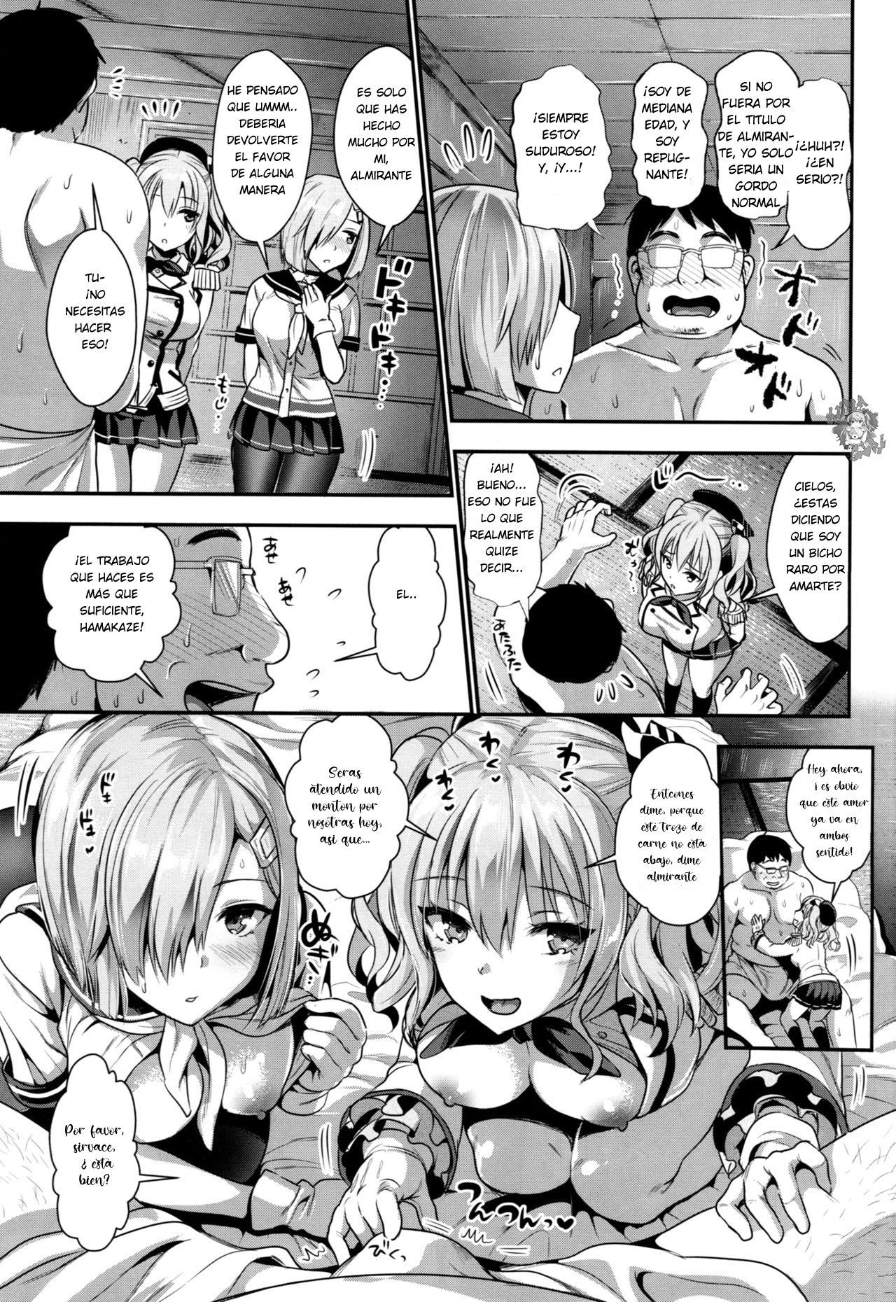 (C91) [YURIRU-RARIKA (Kojima Saya, Lazu)] Gohoushi Tantou no Kashima to Hamakaze desu (Kantai Collection -KanColle-) [Spanish] [Kuma Girl Oficial] Bildnummer 4