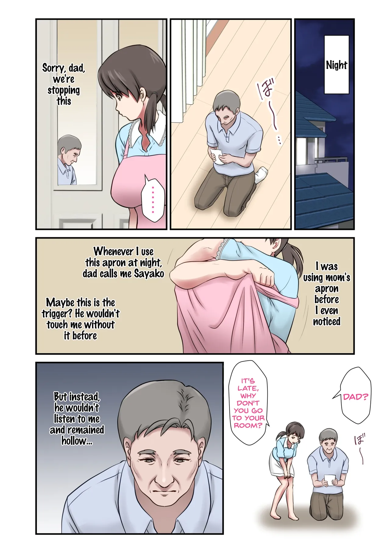 Substitute Wife - Daughter embraced by father in place of absent mother image number 42