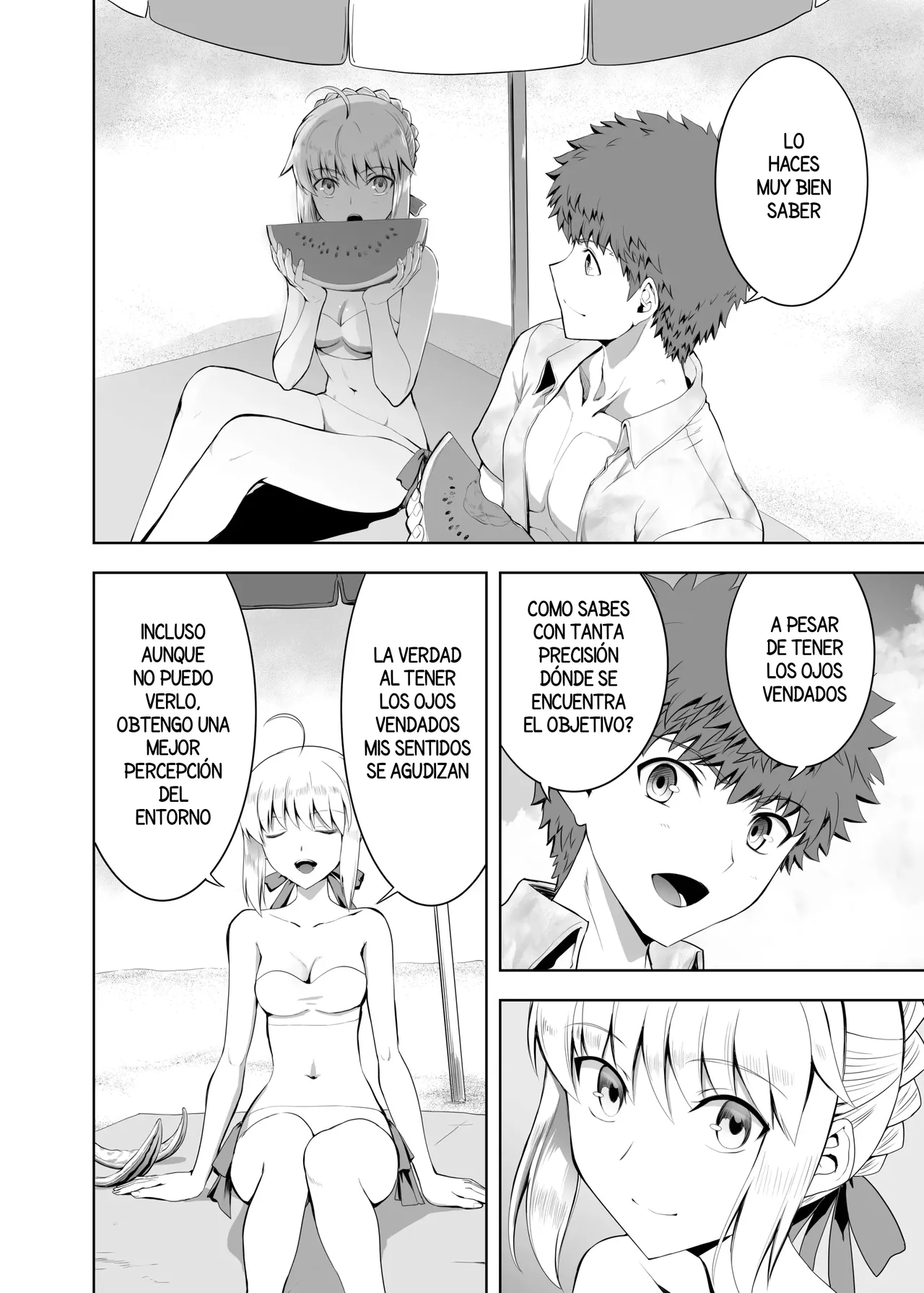 [CRAZY CLOVER CLUB (Kuroha Nue)] Saber Maniacs Shikaku o Shadan Suru to Hoka no Kankaku ga Togisumasareru to Iu no de Saber ni Mekakushi Play o Shite Moratta (Fate/stay night)  [Spanish] [Harenchi no Fansub] 图片编号 3