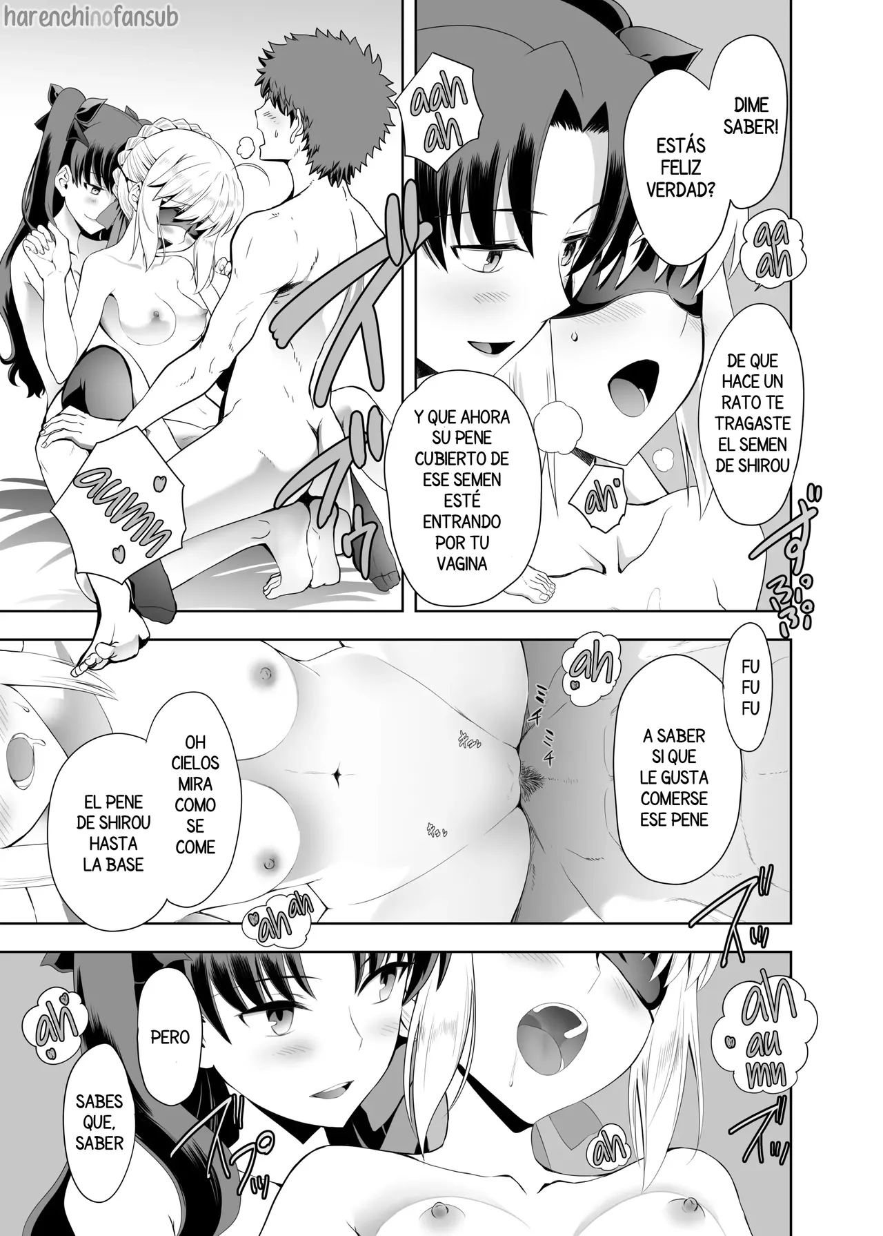 [CRAZY CLOVER CLUB (Kuroha Nue)] Saber Maniacs Shikaku o Shadan Suru to Hoka no Kankaku ga Togisumasareru to Iu no de Saber ni Mekakushi Play o Shite Moratta (Fate/stay night)  [Spanish] [Harenchi no Fansub] 图片编号 16