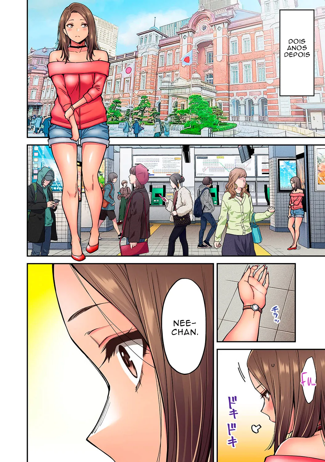 [Shouji Nigou] Akogare no Nee-chan ga Gal ni Natte Kaette Kita Natsuyasumi Ch. 7 [Portuguese] 图片编号 26