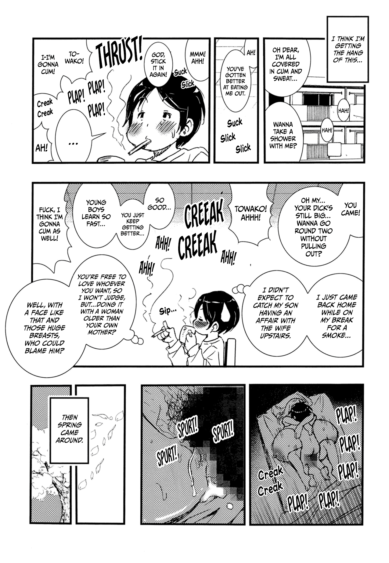 [Matsuyama Seiji] The Mature 56-Year-Old 256cm Bust Housewife With Big Saggy Breasts… That Took My Virginity [English] [Digital] image number 35