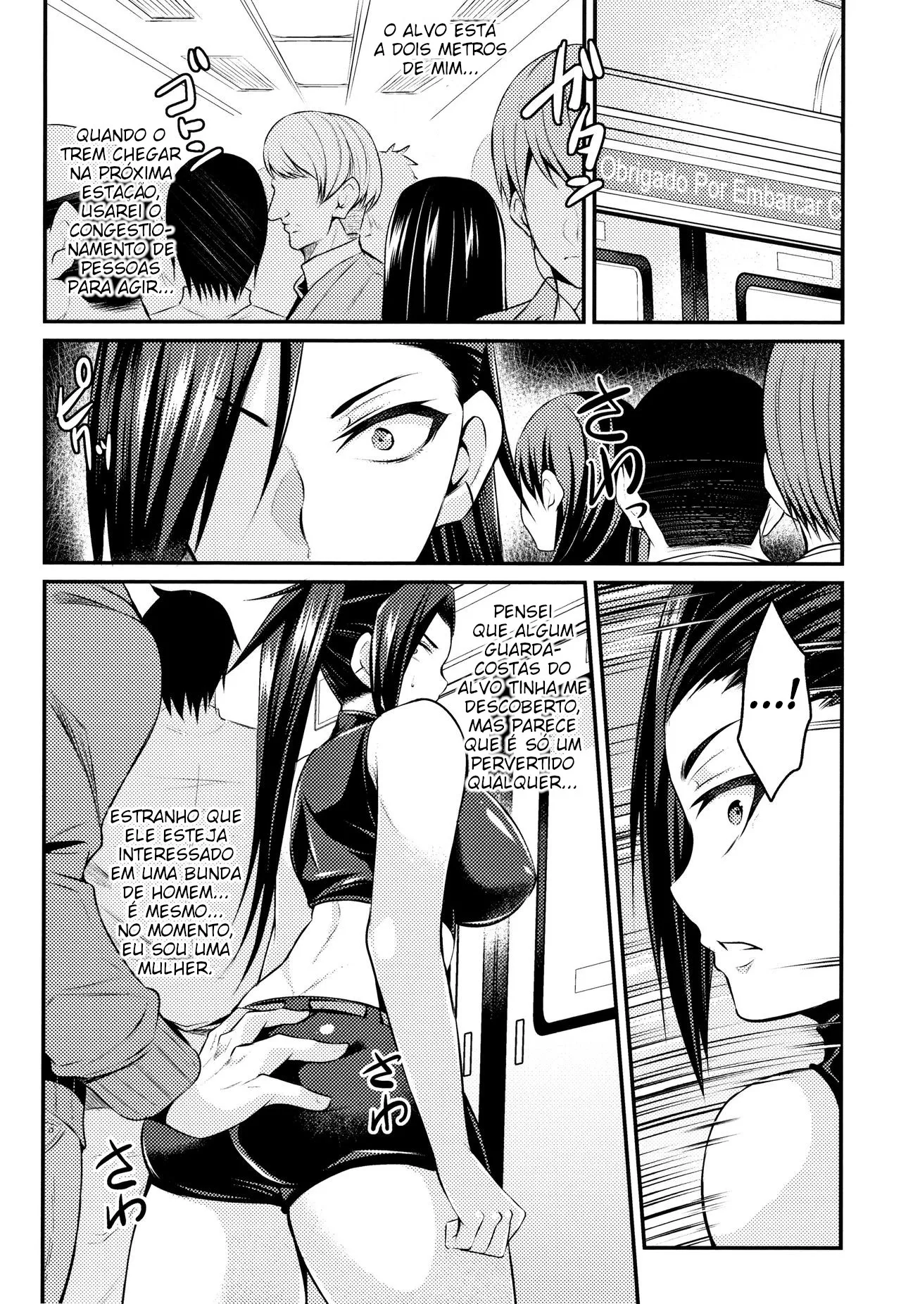 [Nishida Megane] Manin Chikan Densha TS Sennyuu Mission! | Trem lotado de molestadores Missão de Infiltração TS (2D Comic Magazine Seitenkan Shita Ore ga Chikan Sarete Mesuiki Zecchou! Vol. 1) [Portuguese-BR] [Digital] imagen número 2