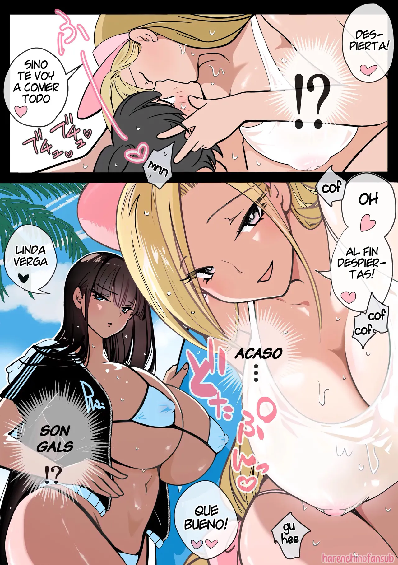 [Fukuneko Tamatebako (Fukuneko)] "Gal the Monster" Umi de Oboreta Boku o Tasukete Kureta no wa, Gal no Kawa o Kabutta 2-hiki no Seiyoku Monster deshita [Spanish] [Harenchi no Fansub] 이미지 번호 6