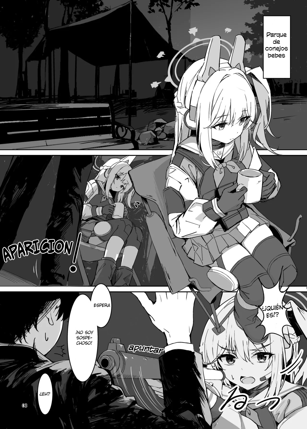 [Hagakure (Tateishi Kureha)]  La hisotria de una coneja solitaria (Blue Archive) [Digital] [Spanish] [Cathal de Abydos] 이미지 번호 4