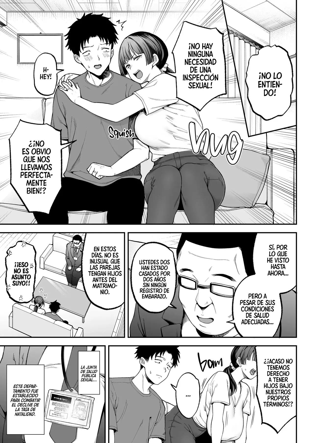 [Golden Bazooka (Gagarin Kichi)] Seimu Chousa wa Totsuzen ni. ~Aisuru Tsuma e no Namahame Chousa~ | Inspección Sexual Sorpresa [Spanish] [MandaloAsiNoma] [Digital] 이미지 번호 4