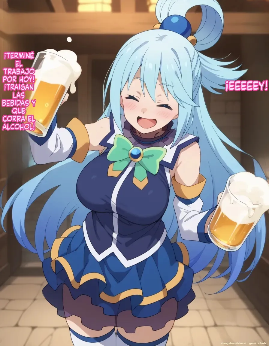 [Oounabara]  Michibata de Deisui Shiteru Aqua-sama ni Mizu ni Jouka Dekinai Kurai Kotteri Zaamen Sosoide Mudan Haramase Shichau Hanashi (Kono Subarashii Sekai ni Syukufuku o!) [Spanish] [MTL] [AI Generated] 3eme image