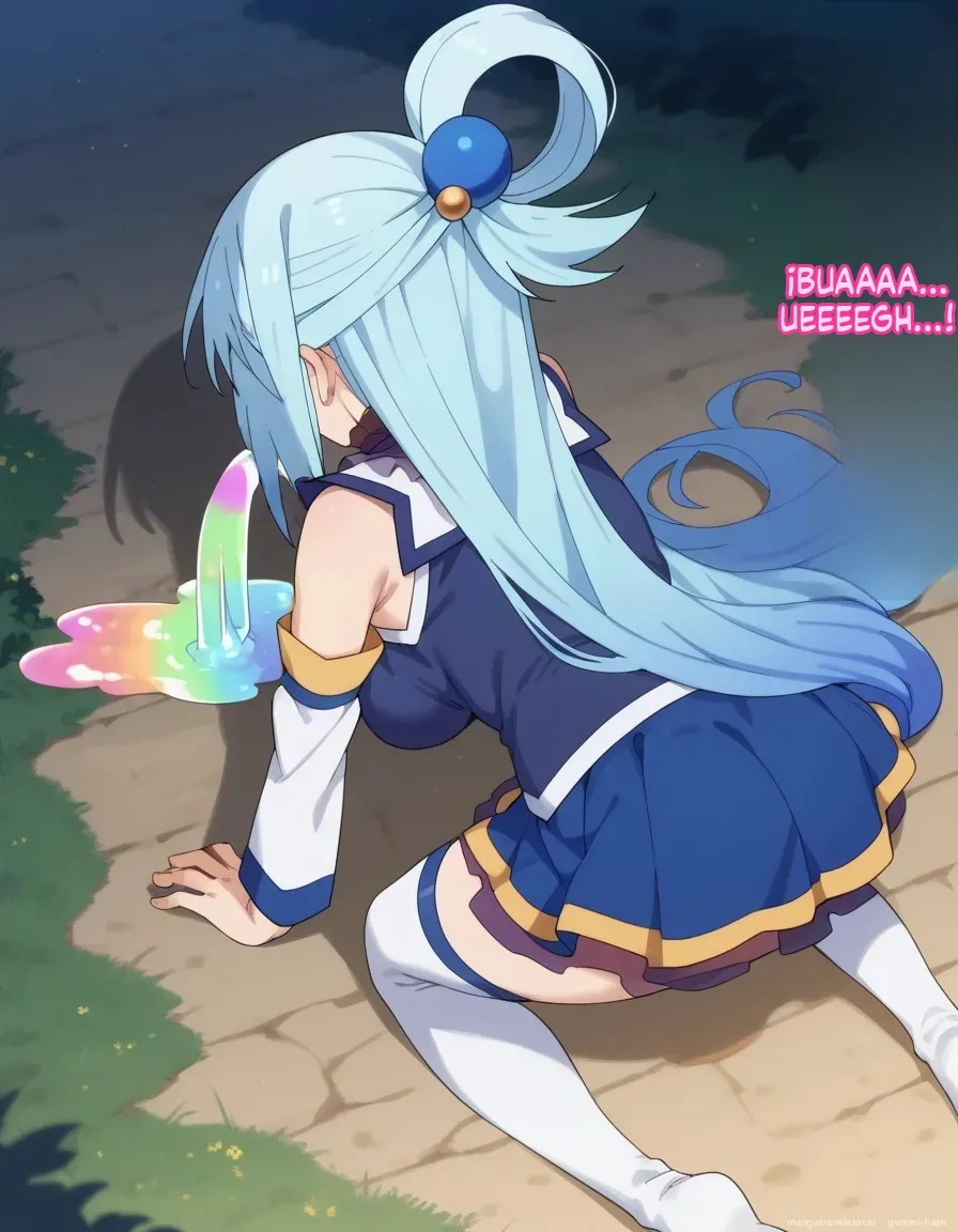 [Oounabara]  Michibata de Deisui Shiteru Aqua-sama ni Mizu ni Jouka Dekinai Kurai Kotteri Zaamen Sosoide Mudan Haramase Shichau Hanashi (Kono Subarashii Sekai ni Syukufuku o!) [Spanish] [MTL] [AI Generated] 6eme image