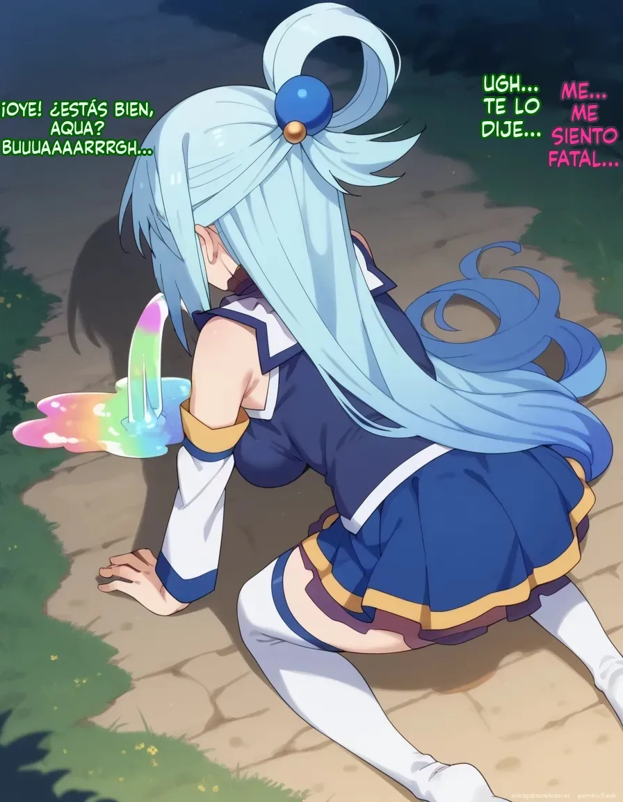 [Oounabara]  Michibata de Deisui Shiteru Aqua-sama ni Mizu ni Jouka Dekinai Kurai Kotteri Zaamen Sosoide Mudan Haramase Shichau Hanashi (Kono Subarashii Sekai ni Syukufuku o!) [Spanish] [MTL] [AI Generated] 7eme image