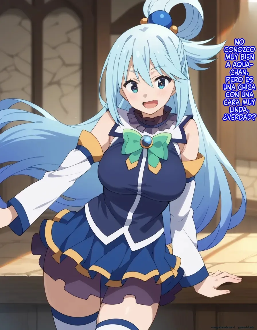 [Oounabara]  Michibata de Deisui Shiteru Aqua-sama ni Mizu ni Jouka Dekinai Kurai Kotteri Zaamen Sosoide Mudan Haramase Shichau Hanashi (Kono Subarashii Sekai ni Syukufuku o!) [Spanish] [MTL] [AI Generated] 13eme image