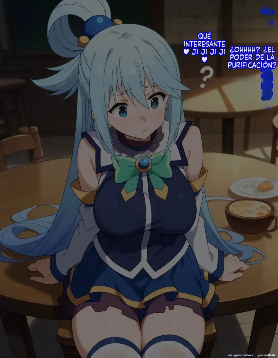 [Oounabara]  Michibata de Deisui Shiteru Aqua-sama ni Mizu ni Jouka Dekinai Kurai Kotteri Zaamen Sosoide Mudan Haramase Shichau Hanashi (Kono Subarashii Sekai ni Syukufuku o!) [Spanish] [MTL] [AI Generated] 39eme image