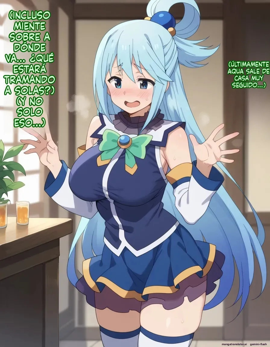 [Oounabara]  Michibata de Deisui Shiteru Aqua-sama ni Mizu ni Jouka Dekinai Kurai Kotteri Zaamen Sosoide Mudan Haramase Shichau Hanashi (Kono Subarashii Sekai ni Syukufuku o!) [Spanish] [MTL] [AI Generated] 72eme image