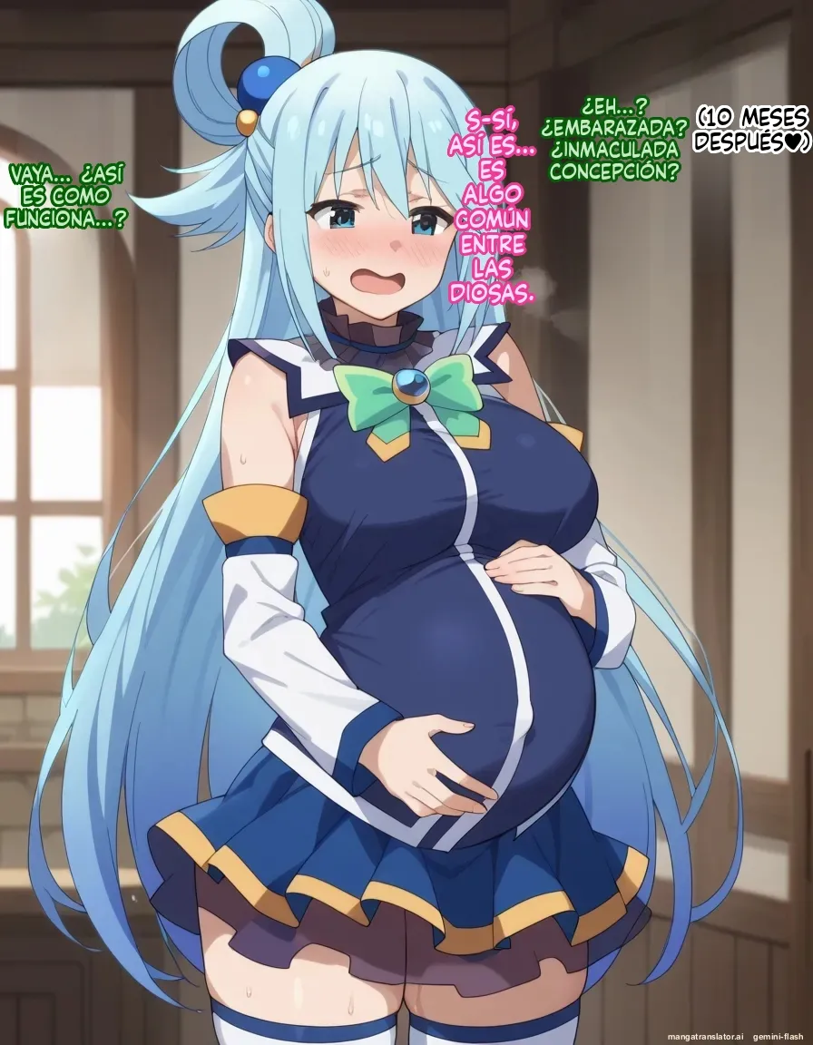 [Oounabara]  Michibata de Deisui Shiteru Aqua-sama ni Mizu ni Jouka Dekinai Kurai Kotteri Zaamen Sosoide Mudan Haramase Shichau Hanashi (Kono Subarashii Sekai ni Syukufuku o!) [Spanish] [MTL] [AI Generated] 82eme image