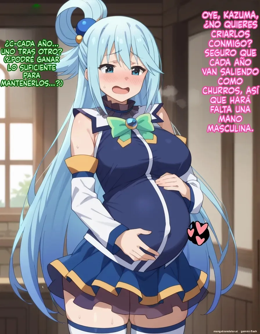 [Oounabara]  Michibata de Deisui Shiteru Aqua-sama ni Mizu ni Jouka Dekinai Kurai Kotteri Zaamen Sosoide Mudan Haramase Shichau Hanashi (Kono Subarashii Sekai ni Syukufuku o!) [Spanish] [MTL] [AI Generated] 83eme image