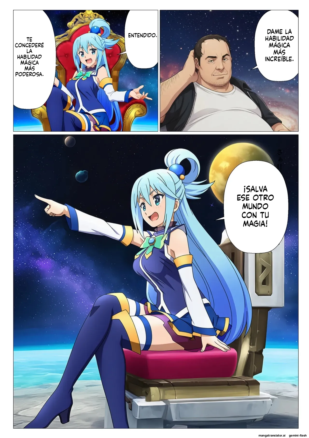 [Sakuru Kyuukanbi] Kono Subarashii Saimin de Harem o! (Kono Subarashii Sekai ni Syukufuku o!) [Spanish] [MTL] [AI Generated] 3eme image