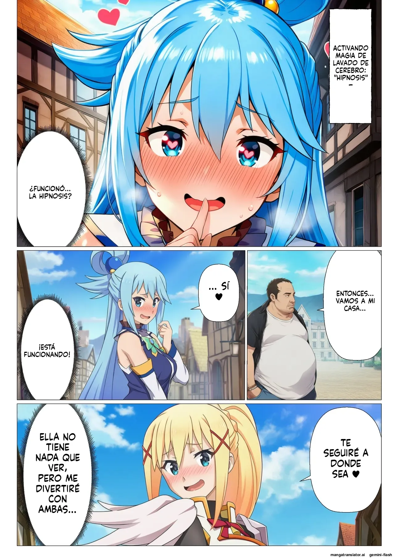 [Sakuru Kyuukanbi] Kono Subarashii Saimin de Harem o! (Kono Subarashii Sekai ni Syukufuku o!) [Spanish] [MTL] [AI Generated] 7eme image