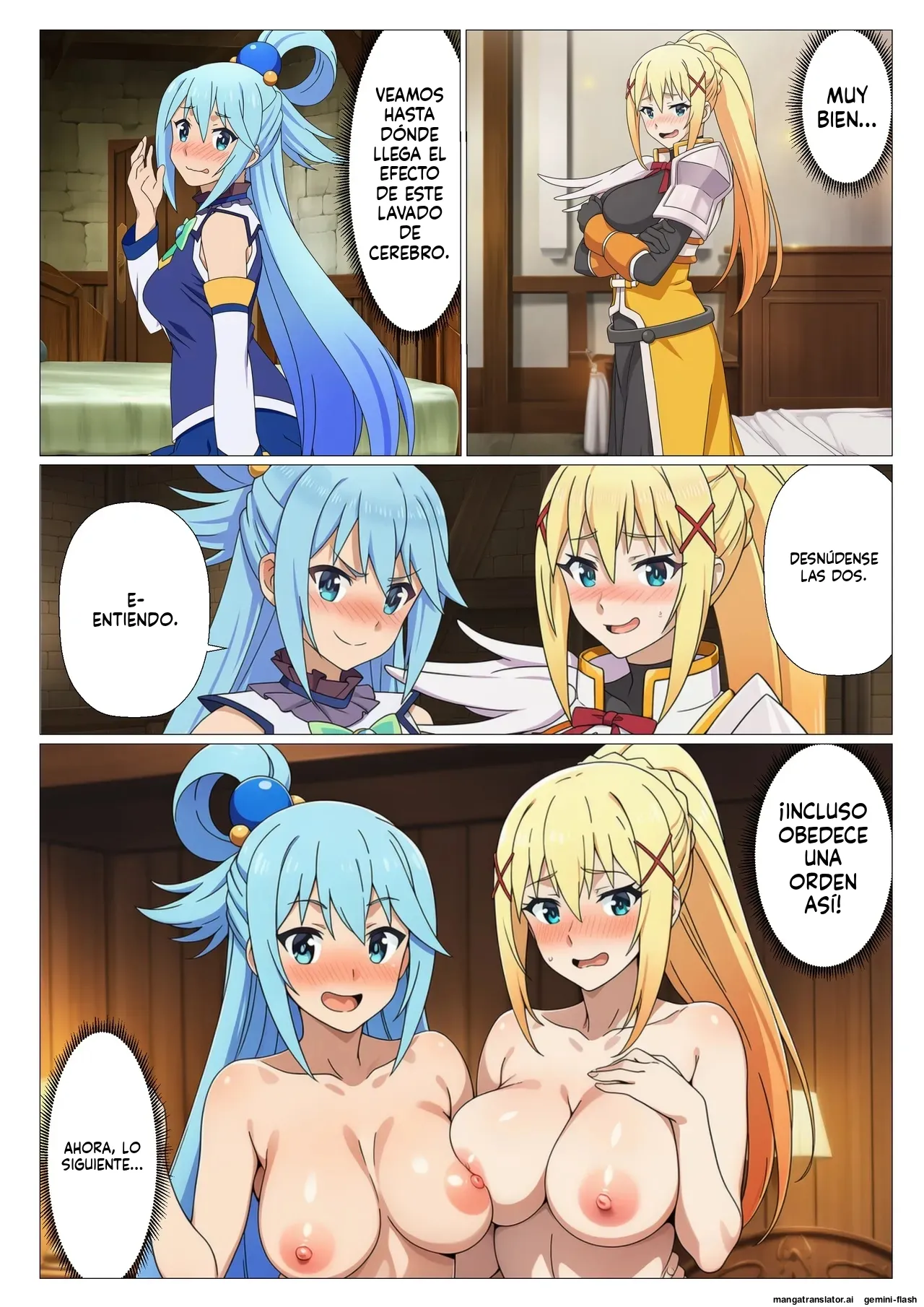 [Sakuru Kyuukanbi] Kono Subarashii Saimin de Harem o! (Kono Subarashii Sekai ni Syukufuku o!) [Spanish] [MTL] [AI Generated] 8eme image