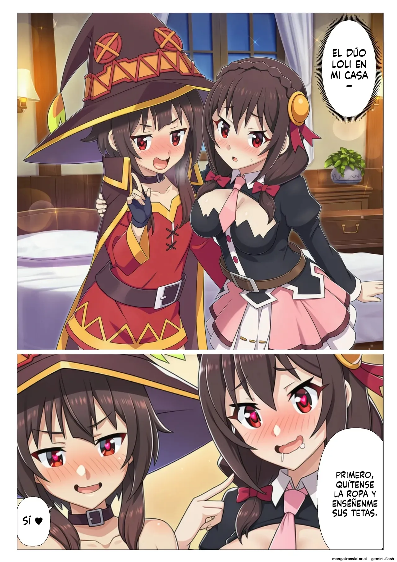 [Sakuru Kyuukanbi] Kono Subarashii Saimin de Harem o! (Kono Subarashii Sekai ni Syukufuku o!) [Spanish] [MTL] [AI Generated] 24eme image