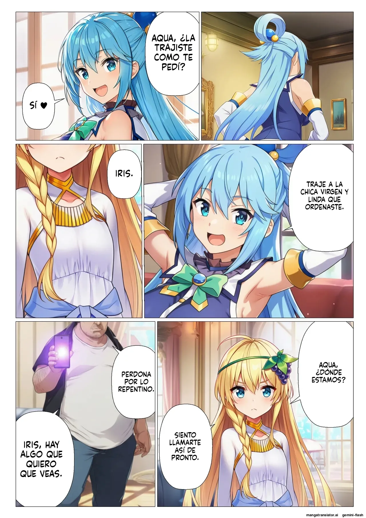 [Sakuru Kyuukanbi] Kono Subarashii Saimin de Harem o! (Kono Subarashii Sekai ni Syukufuku o!) [Spanish] [MTL] [AI Generated] 38eme image