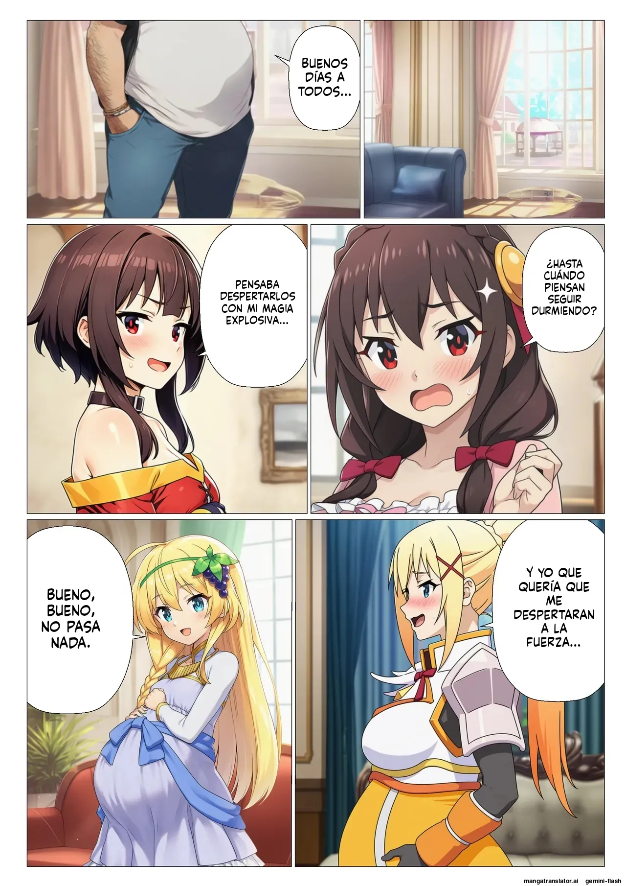 [Sakuru Kyuukanbi] Kono Subarashii Saimin de Harem o! (Kono Subarashii Sekai ni Syukufuku o!) [Spanish] [MTL] [AI Generated] 74eme image