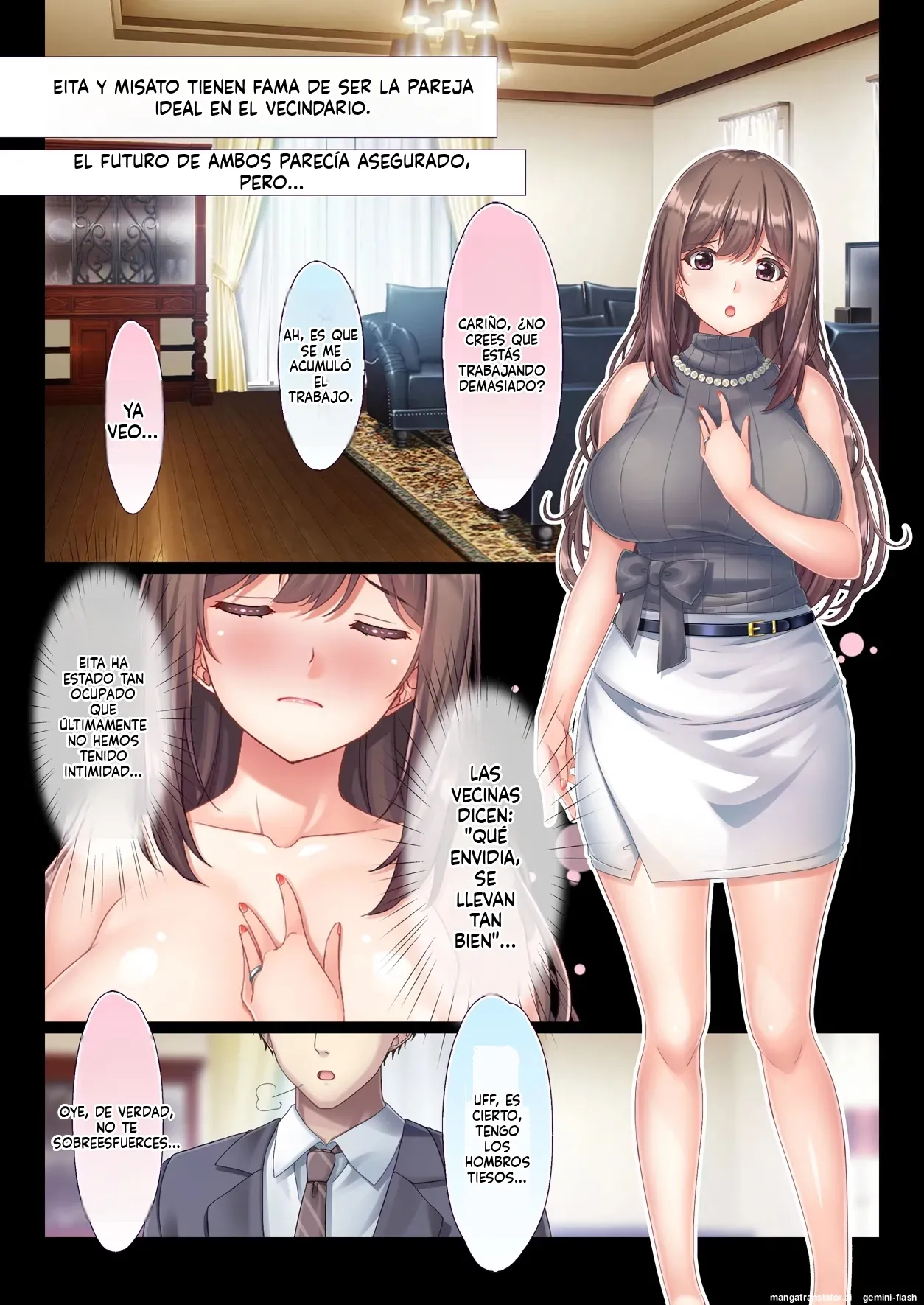 Konyoku Gifu Onsen Otto no Yoko de Gifu Chinpo o Kuwaekomu Tsuma no Manko Ikasaremakuri de Nakadashi Sarete Haramasareru (Spanish) MTL imagen número 4