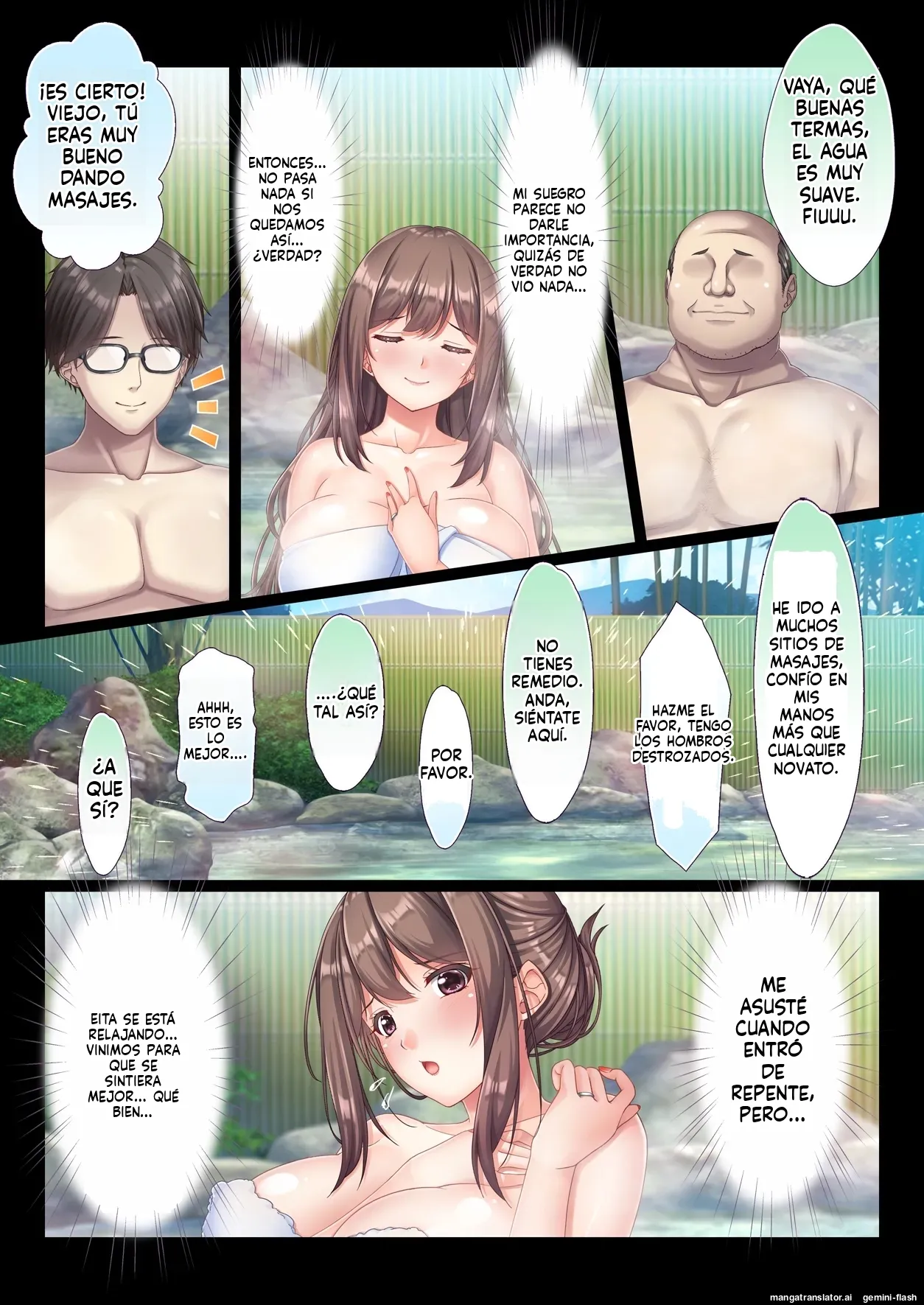 Konyoku Gifu Onsen Otto no Yoko de Gifu Chinpo o Kuwaekomu Tsuma no Manko Ikasaremakuri de Nakadashi Sarete Haramasareru (Spanish) MTL imagen número 16