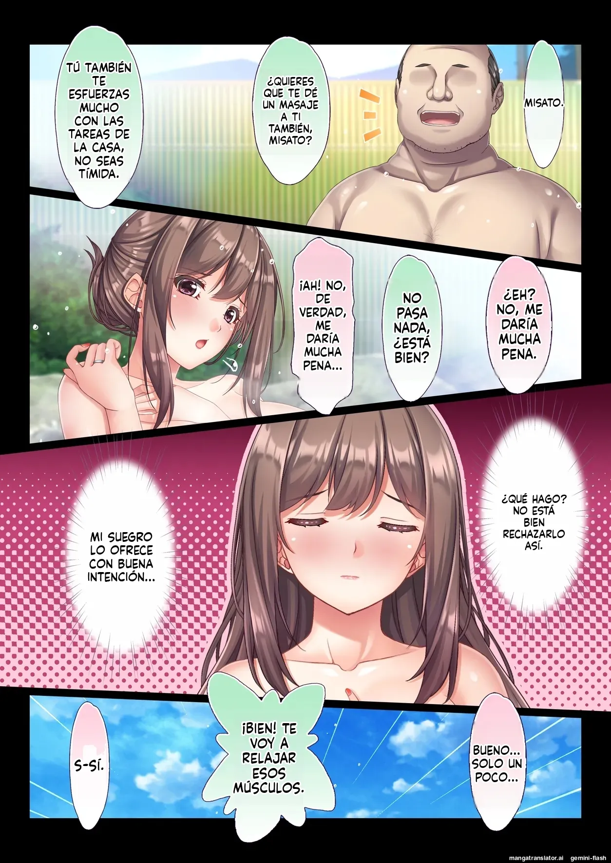 Konyoku Gifu Onsen Otto no Yoko de Gifu Chinpo o Kuwaekomu Tsuma no Manko Ikasaremakuri de Nakadashi Sarete Haramasareru (Spanish) MTL imagen número 18