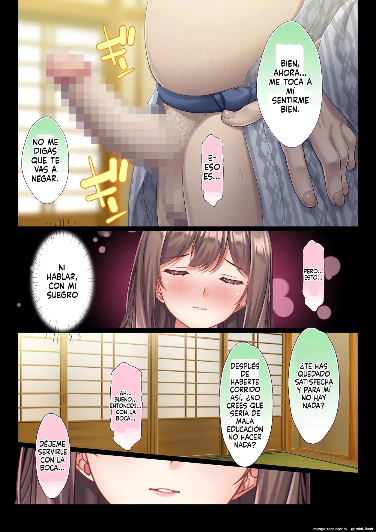 Konyoku Gifu Onsen Otto no Yoko de Gifu Chinpo o Kuwaekomu Tsuma no Manko Ikasaremakuri de Nakadashi Sarete Haramasareru (Spanish) MTL imagen número 55