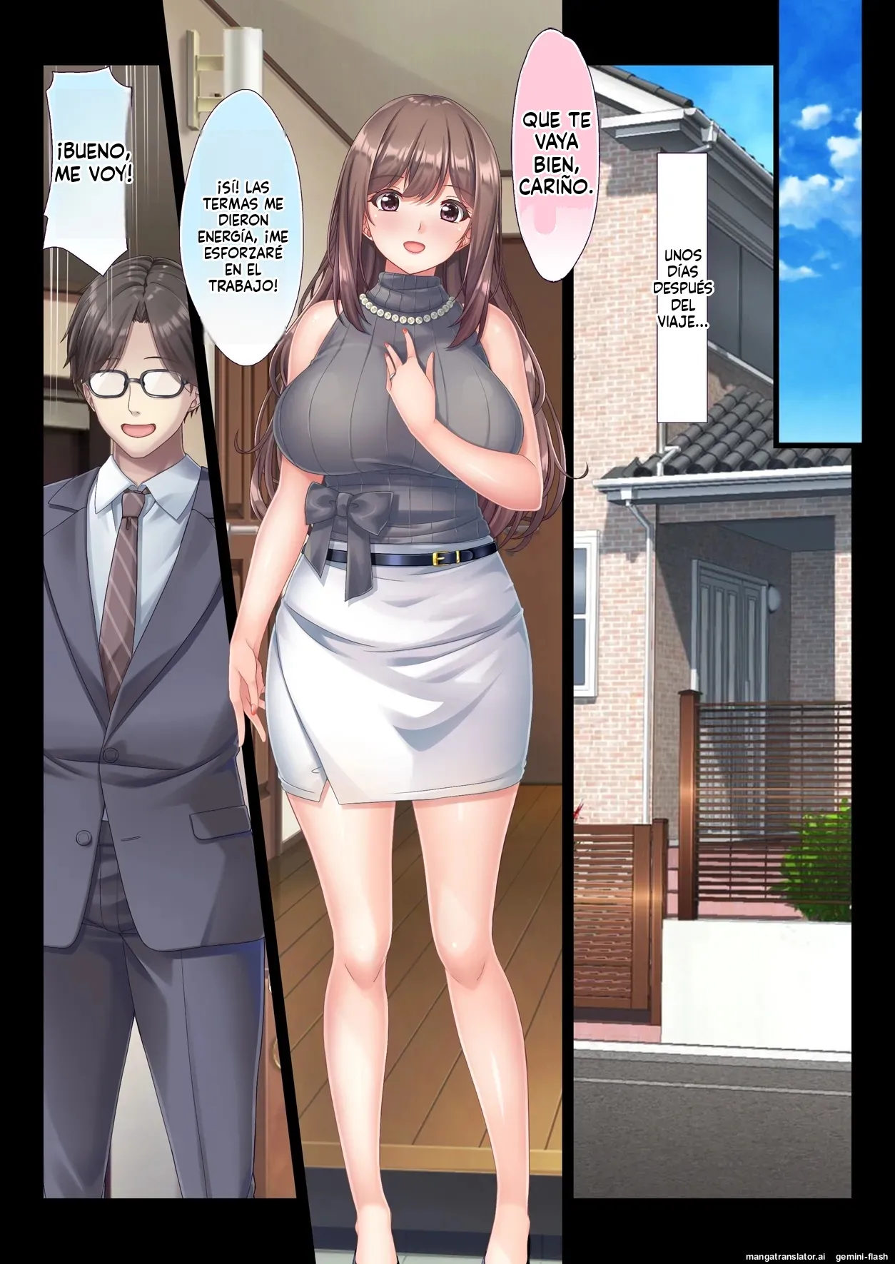 Konyoku Gifu Onsen Otto no Yoko de Gifu Chinpo o Kuwaekomu Tsuma no Manko Ikasaremakuri de Nakadashi Sarete Haramasareru (Spanish) MTL imagen número 94