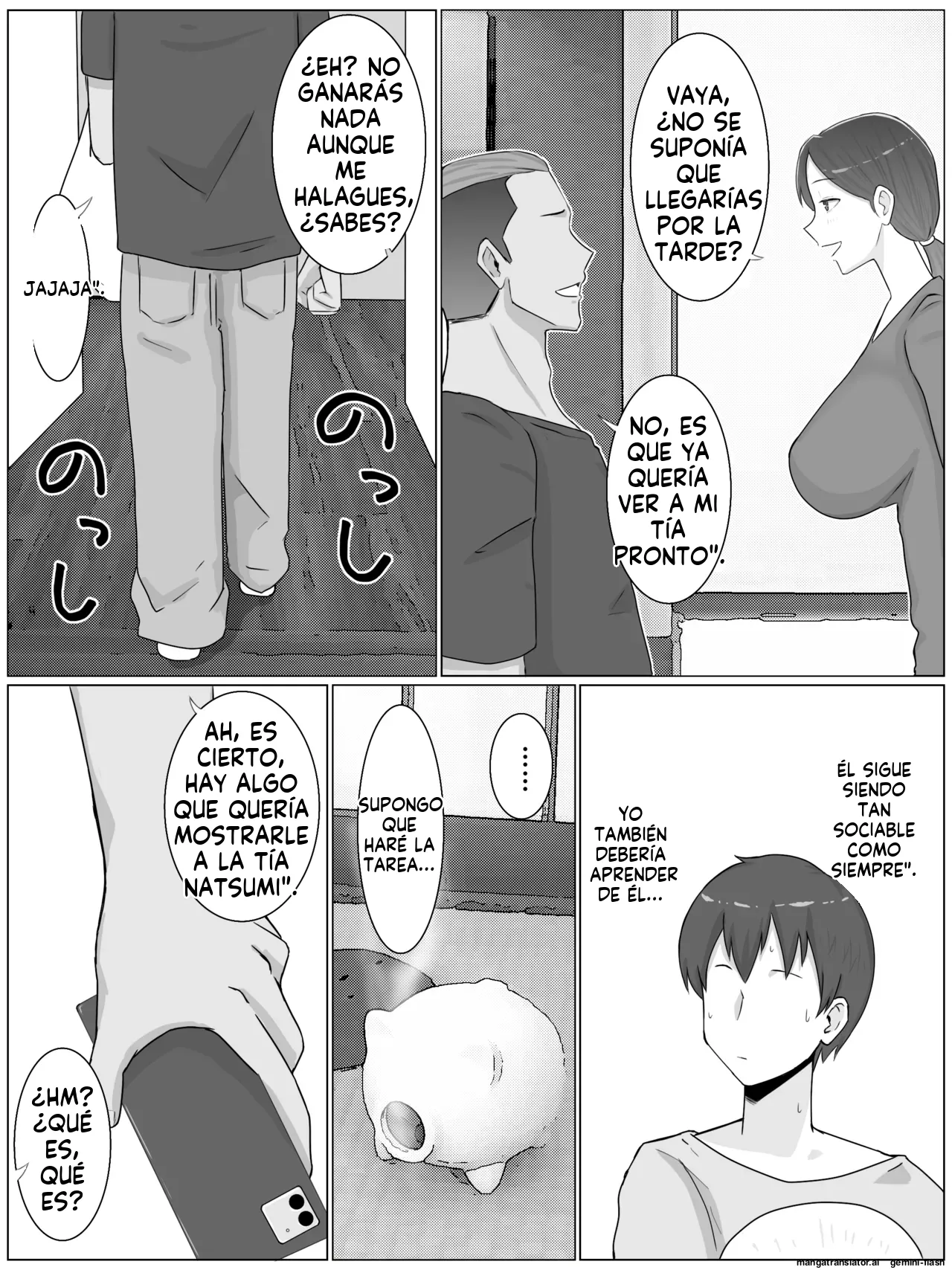 Iinari Kyonyuu Haha Natsumi (40) Oi ni Eroi Fukugyou ga Barete Kuchidome Koubi Shiteimasu (Spanish) MTL image number 6