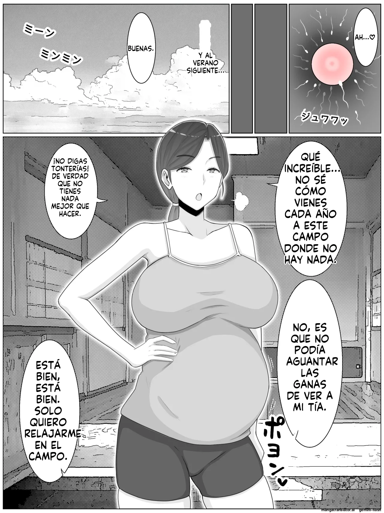 Iinari Kyonyuu Haha Natsumi (40) Oi ni Eroi Fukugyou ga Barete Kuchidome Koubi Shiteimasu (Spanish) MTL image number 50