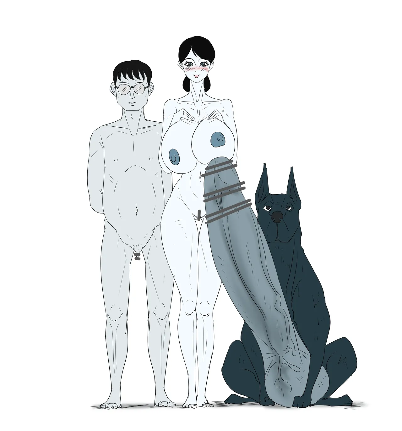 [Ante90] Female Big Breasts x Dog 画像番号 5