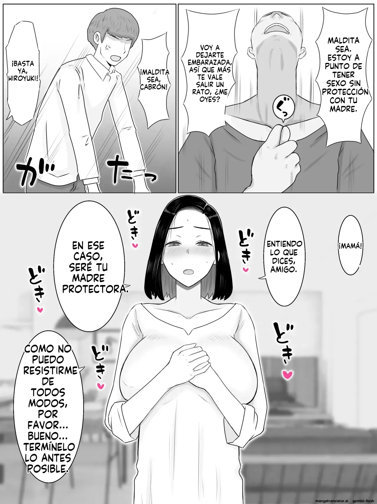 Hanshoku Haha 1 Musuko no Doukyuusei ni Mainichi Tanetsuke Sareteimasu (Spanish) MTL 12eme image