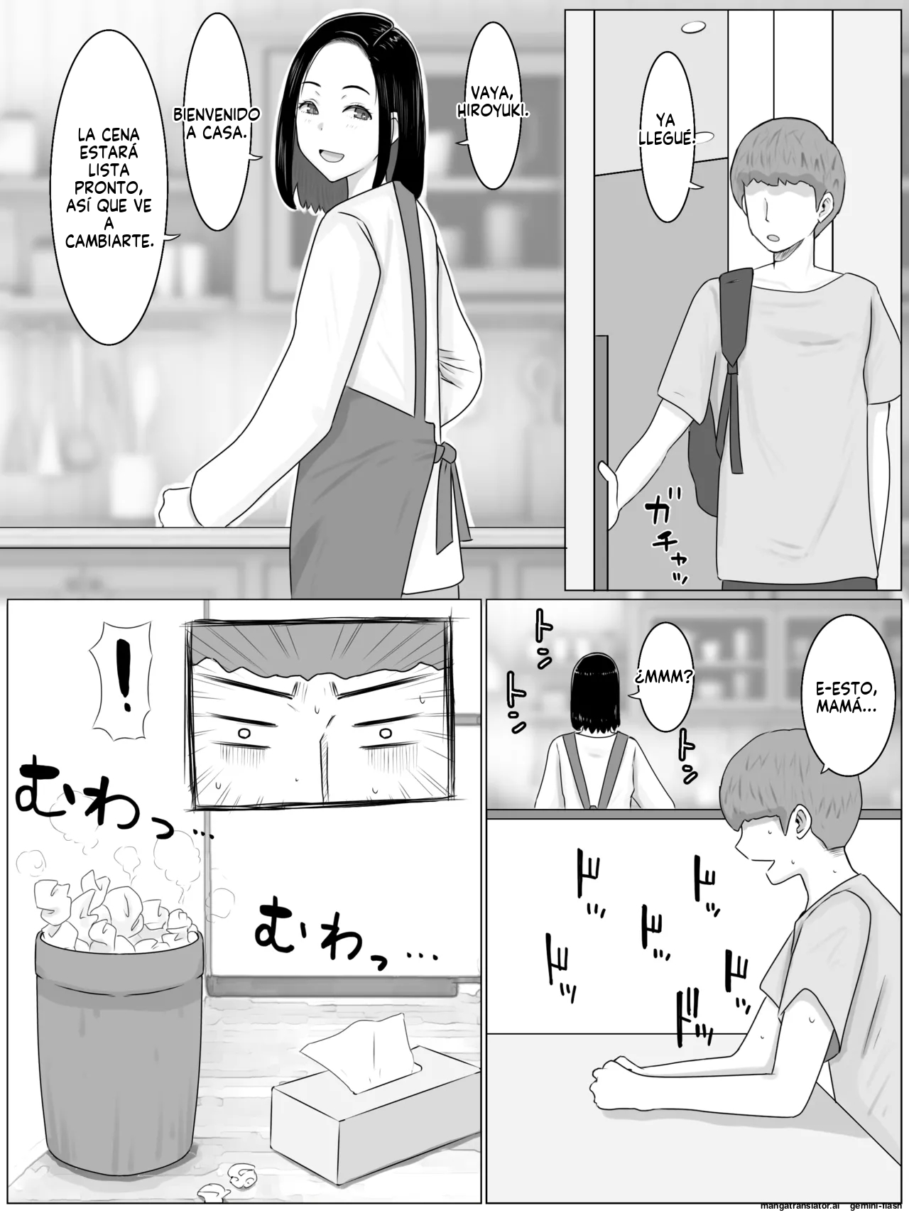 Hanshoku Haha 1 Musuko no Doukyuusei ni Mainichi Tanetsuke Sareteimasu (Spanish) MTL 17eme image